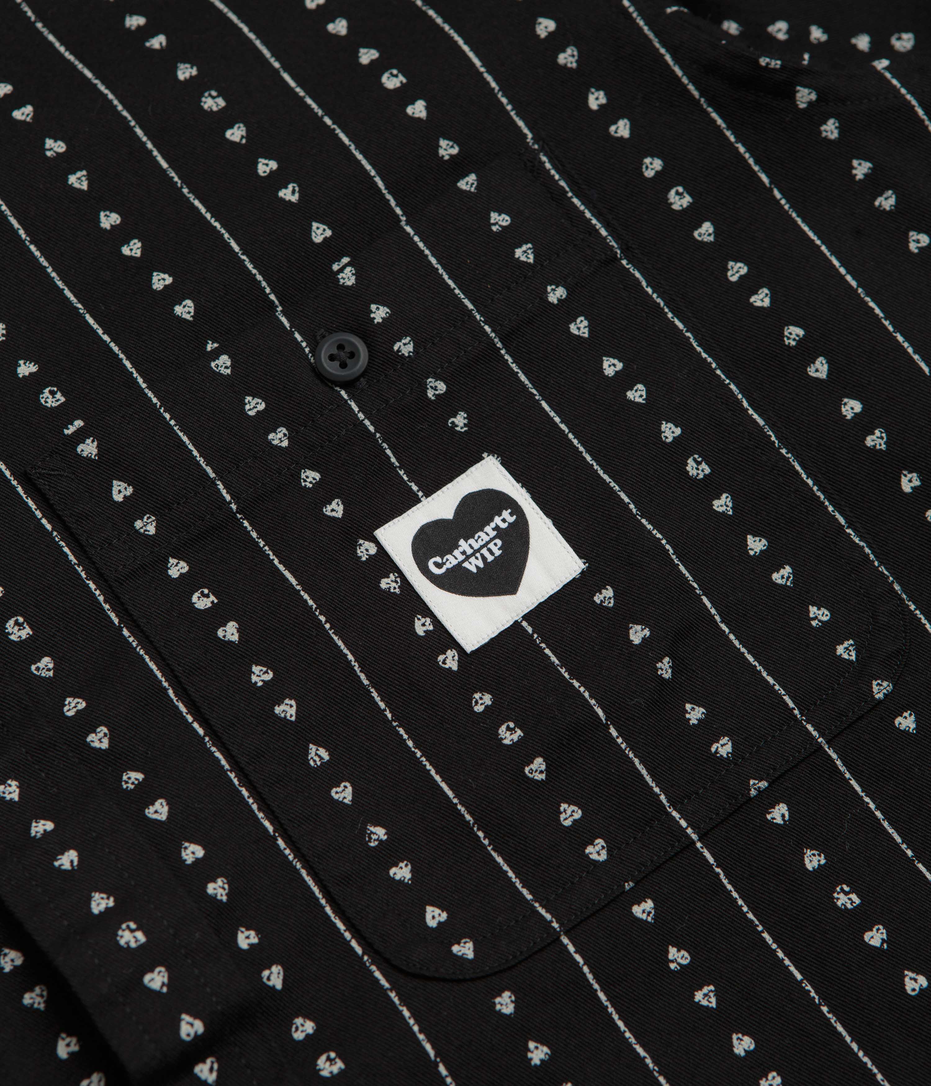 Carhartt Drewe Short Sleeve Shirt - Heart C Pinstripe / Black / Natural - Image 3