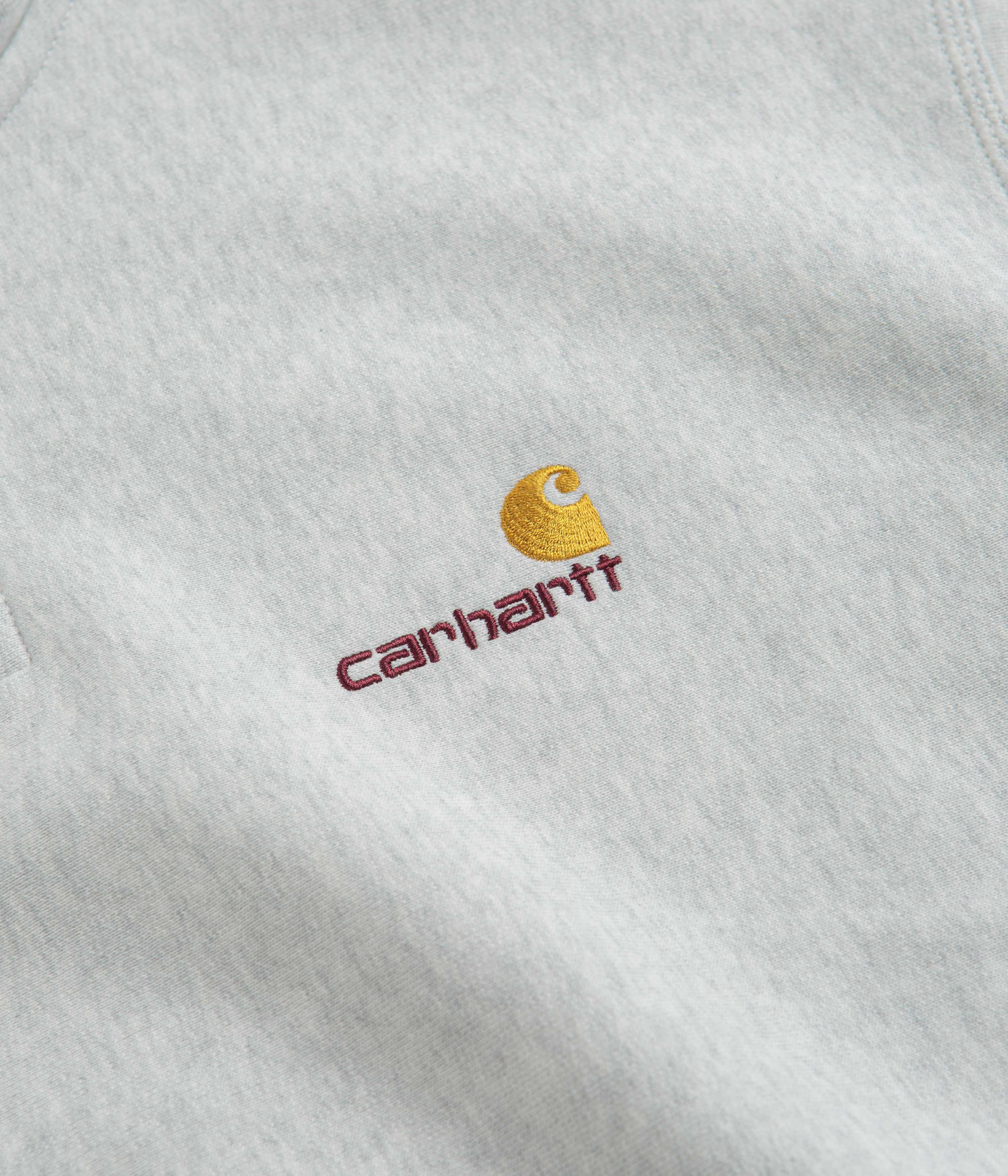 Carhartt Half Zip American Script Sweatshirt - Ash Heather - Image 3