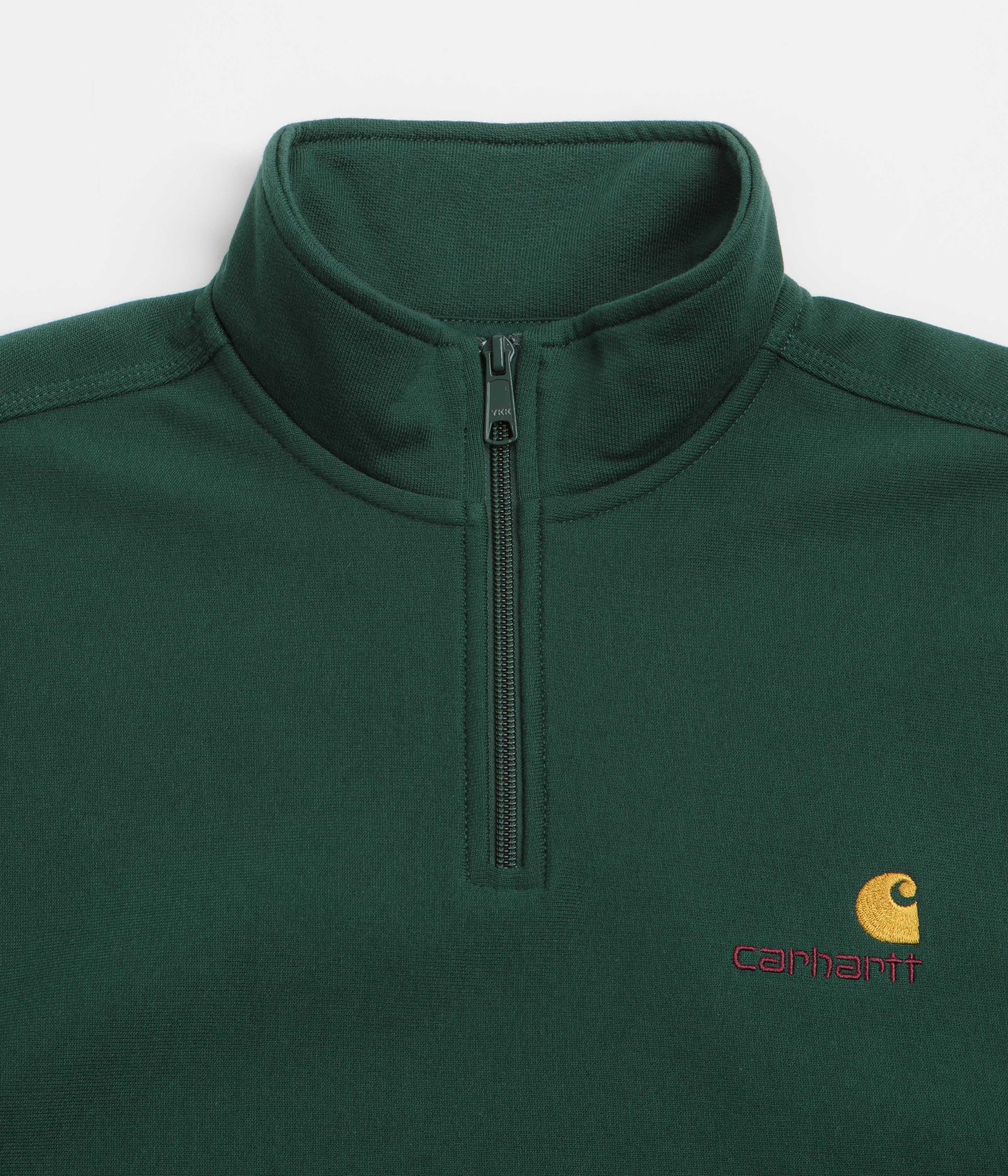 Carhartt Half Zip American Script Sweatshirt - Dark Fir - Image 2