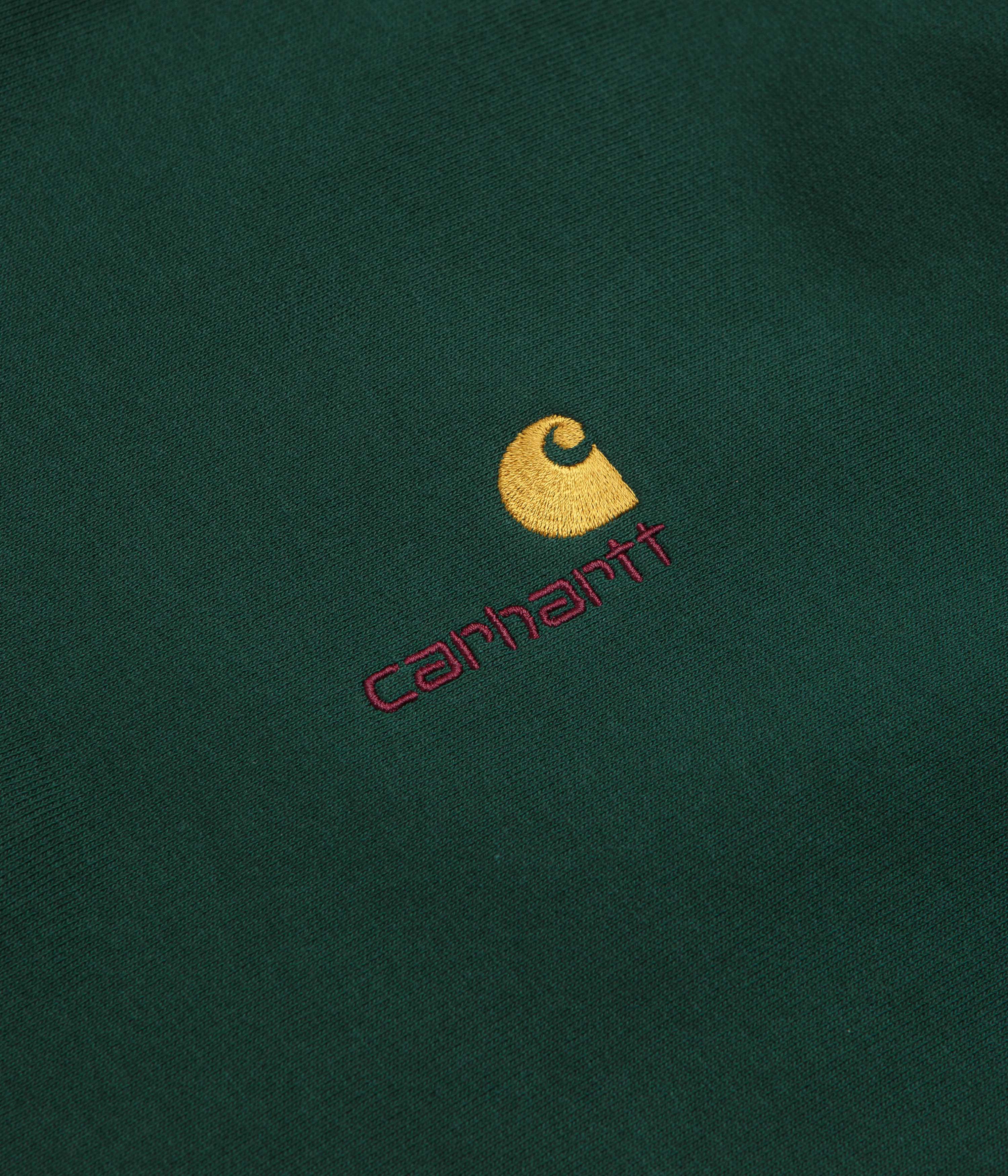 Carhartt Half Zip American Script Sweatshirt - Dark Fir - Image 3