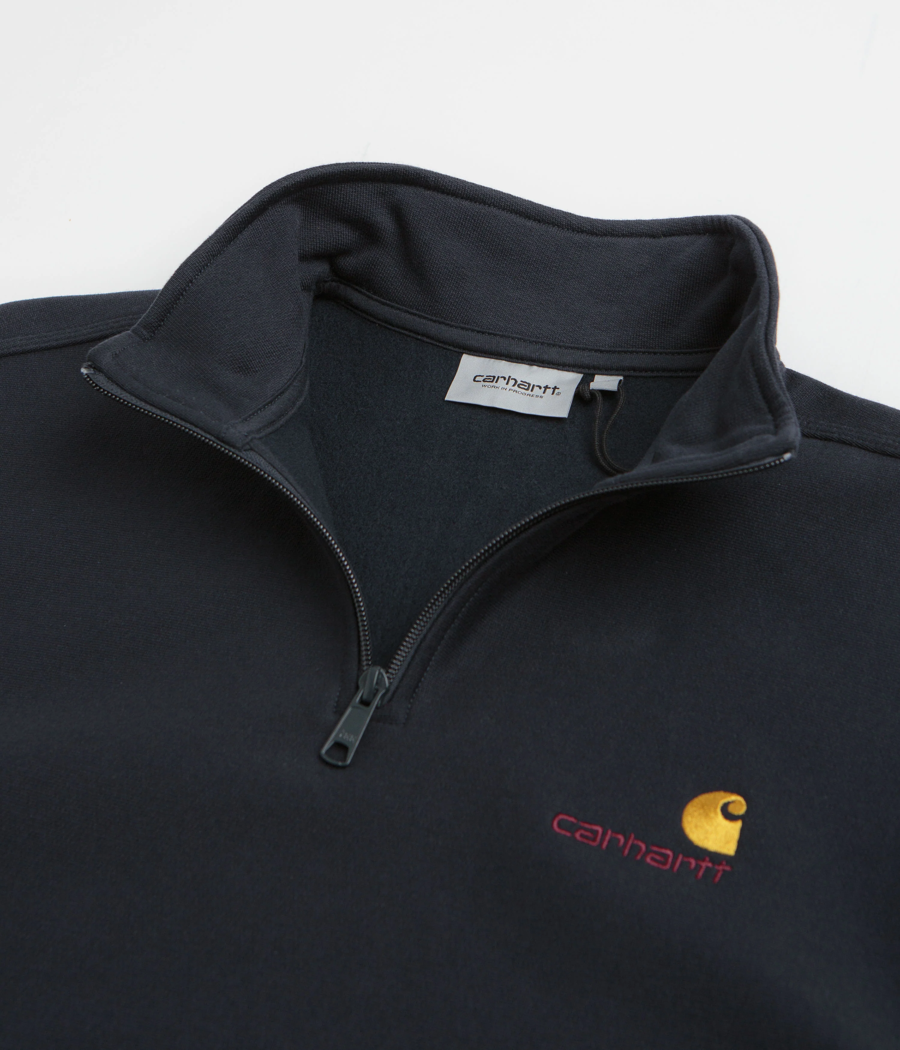 Carhartt Half Zip American Script Sweatshirt - Deep Night - Image 4