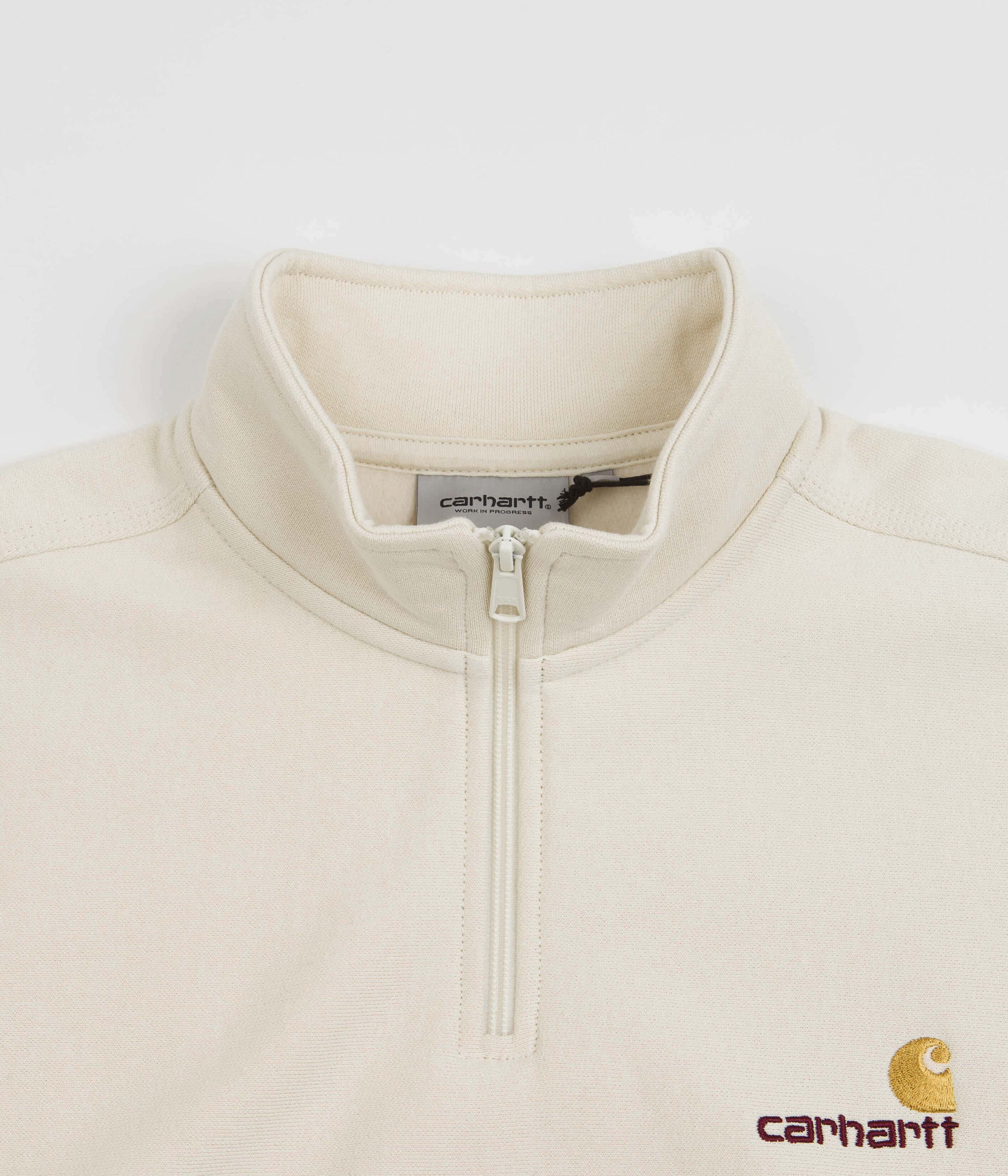 Carhartt Half Zip American Script Sweatshirt - Natural - Image 3