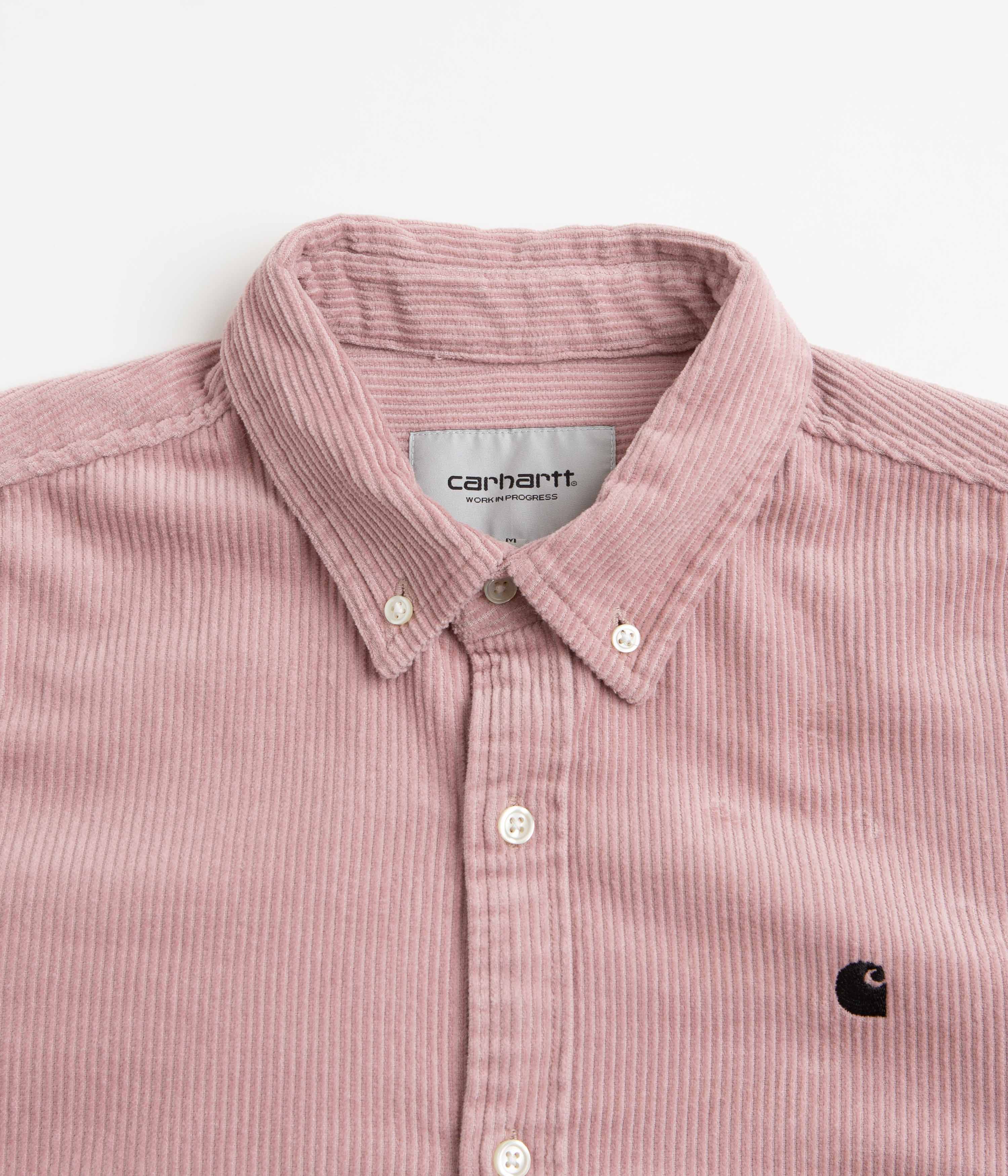 Carhartt Madison Cord Shirt - Glassy Pink / Black - Image 2