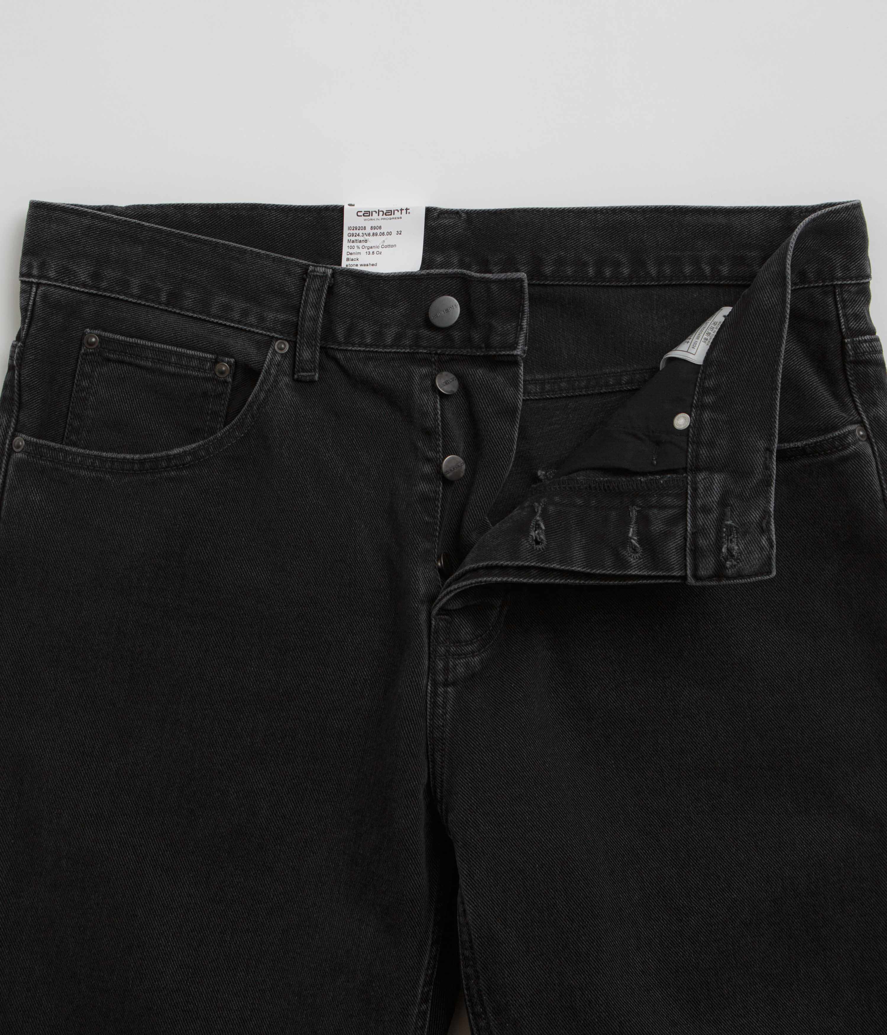 Carhartt Newel Pants - Black Stone Washed - Image 5