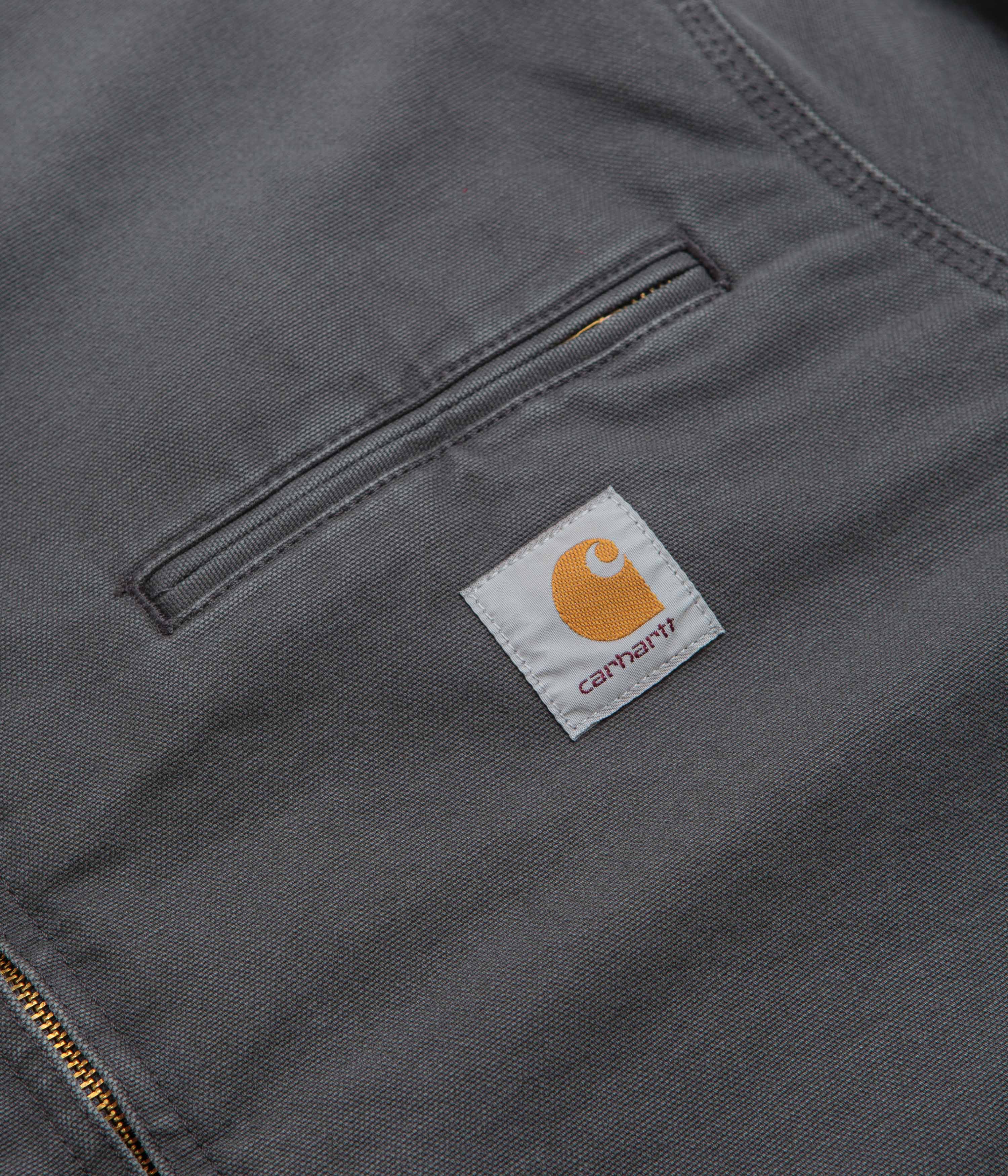 Carhartt OG Detroit Jacket - Graphite / Black Stone Canvas - Image 5
