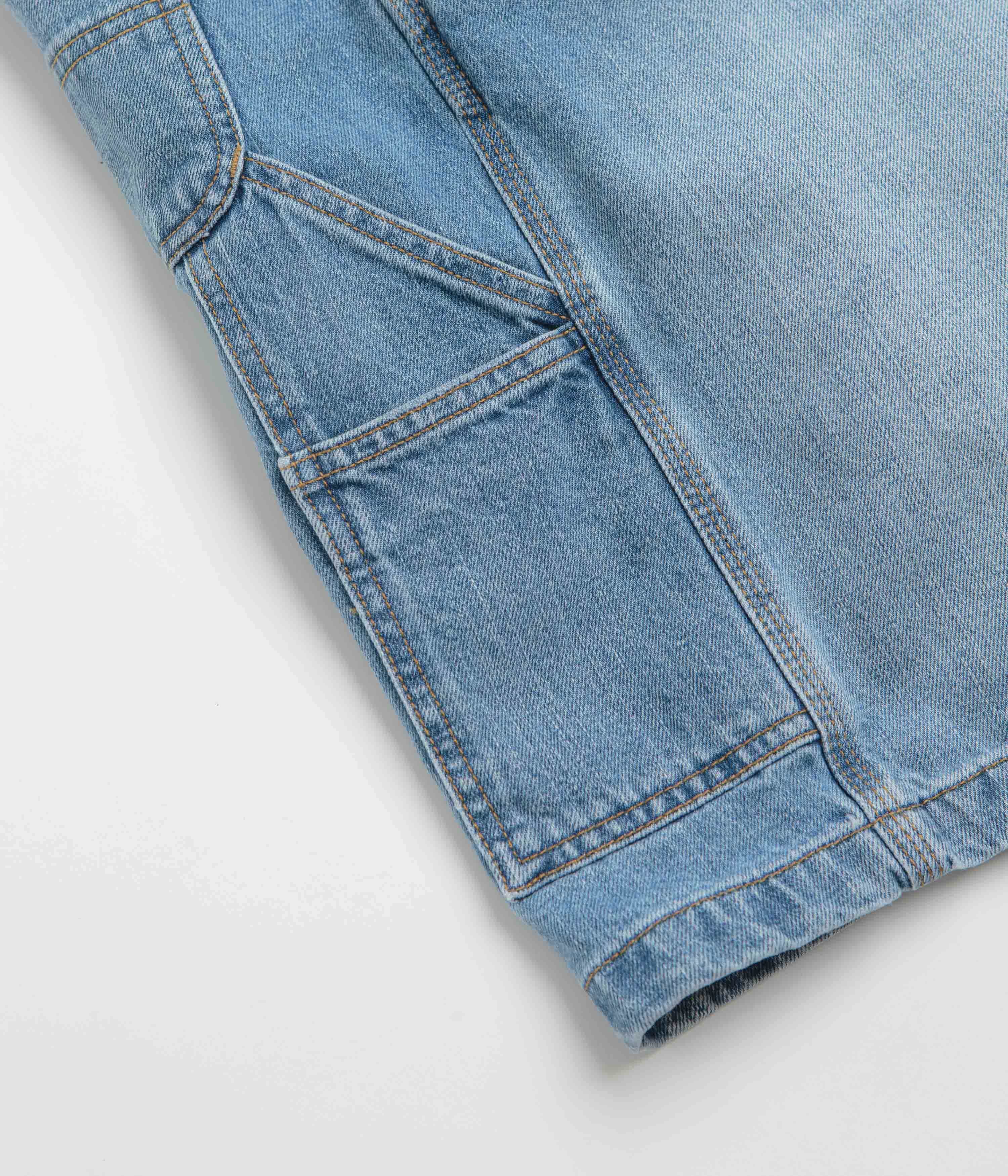 Carhartt OG Single Knee Shorts - Blue Burst Washed - Image 9