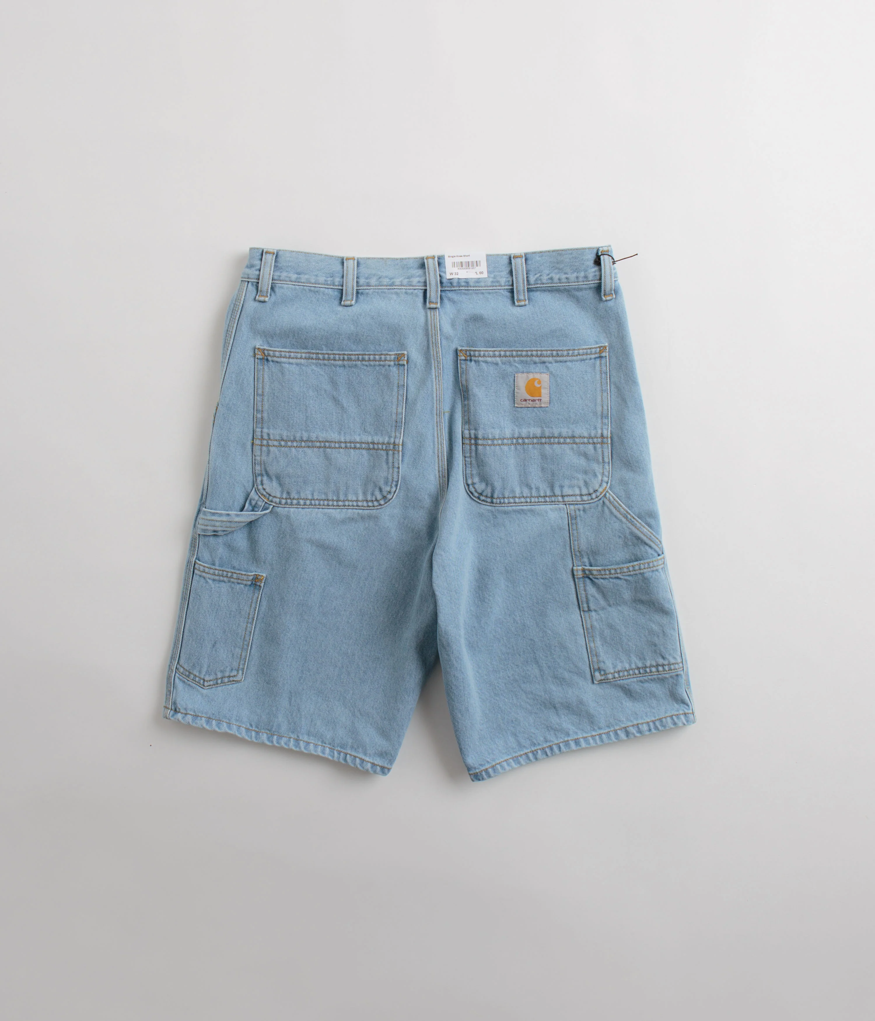 Carhartt Single Knee Shorts - Heavy Stone Bleached Blue - Image 3