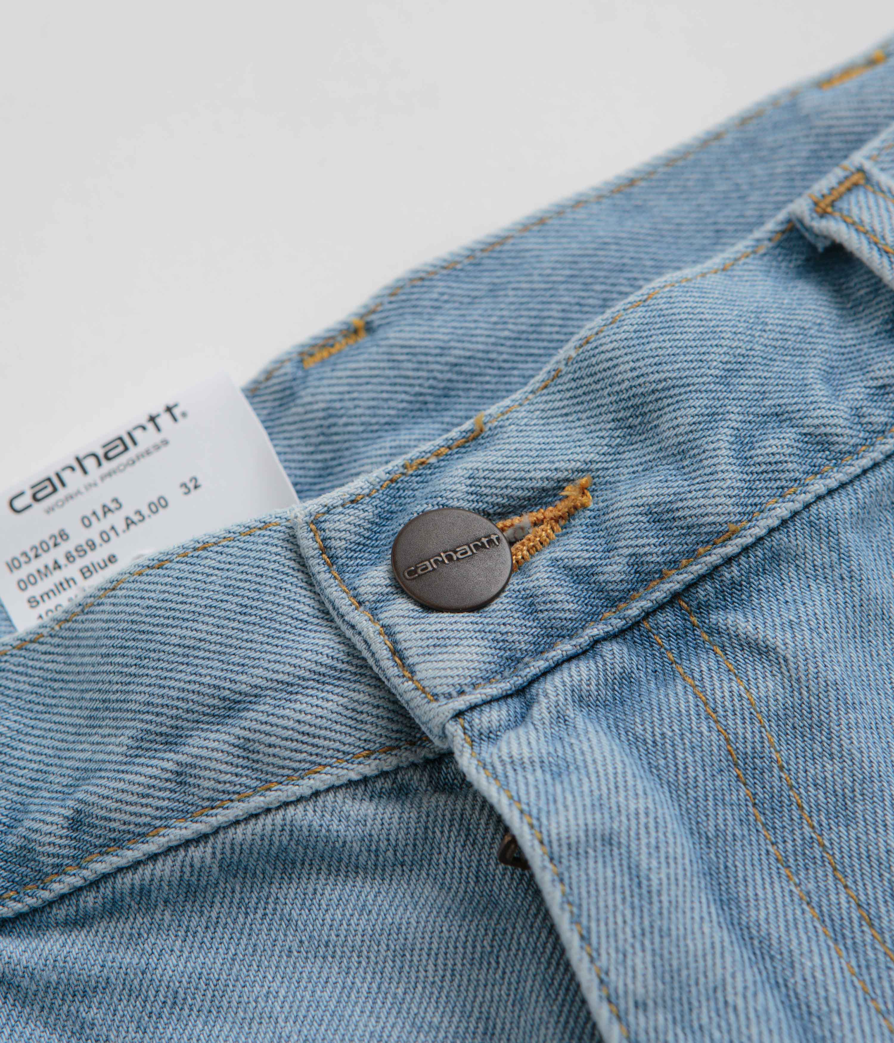 Carhartt Single Knee Shorts - Heavy Stone Bleached Blue - Image 5