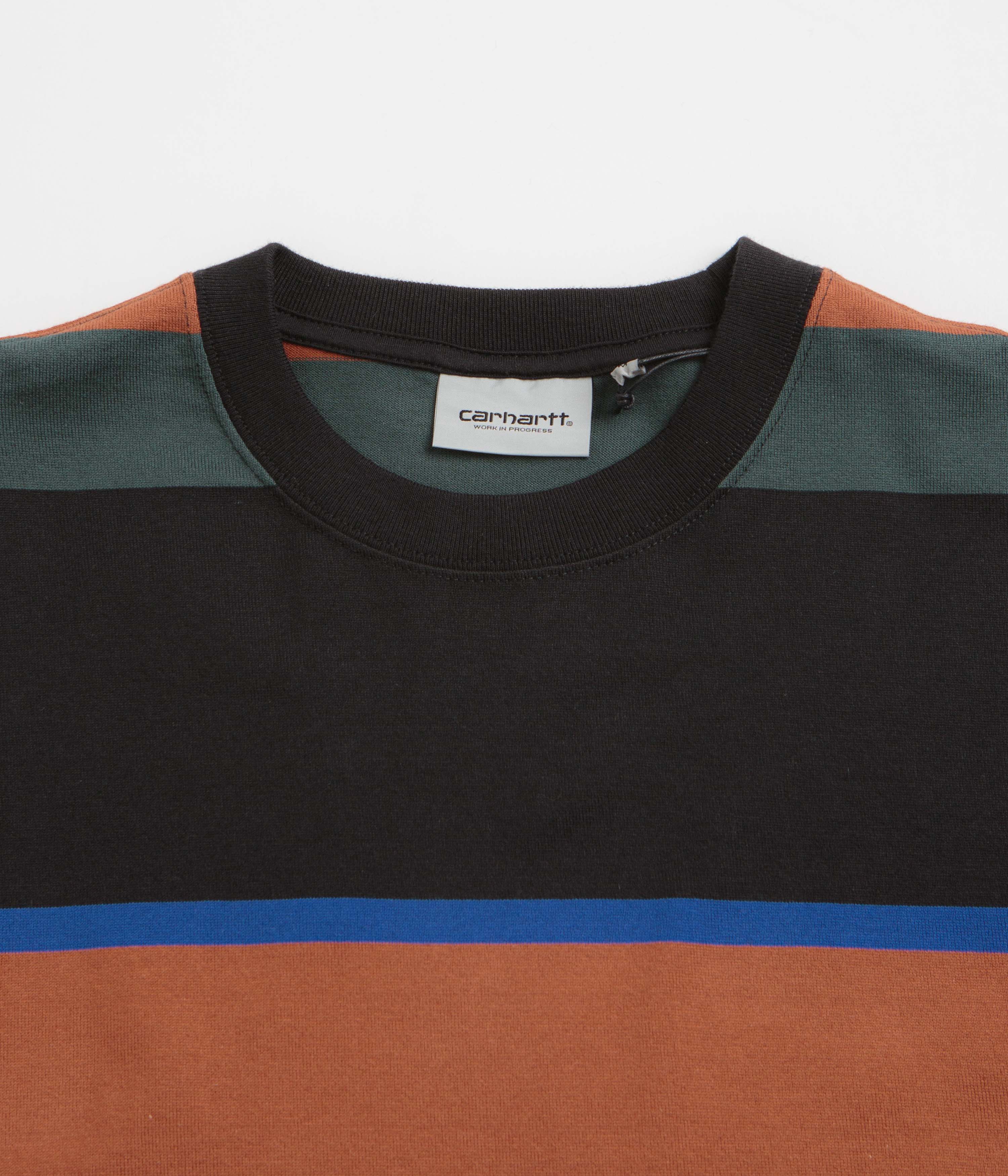 Carhartt Sundling Long Sleeve T-Shirt - Sundling Stripe / Deep Hamilton Brown - Image 2