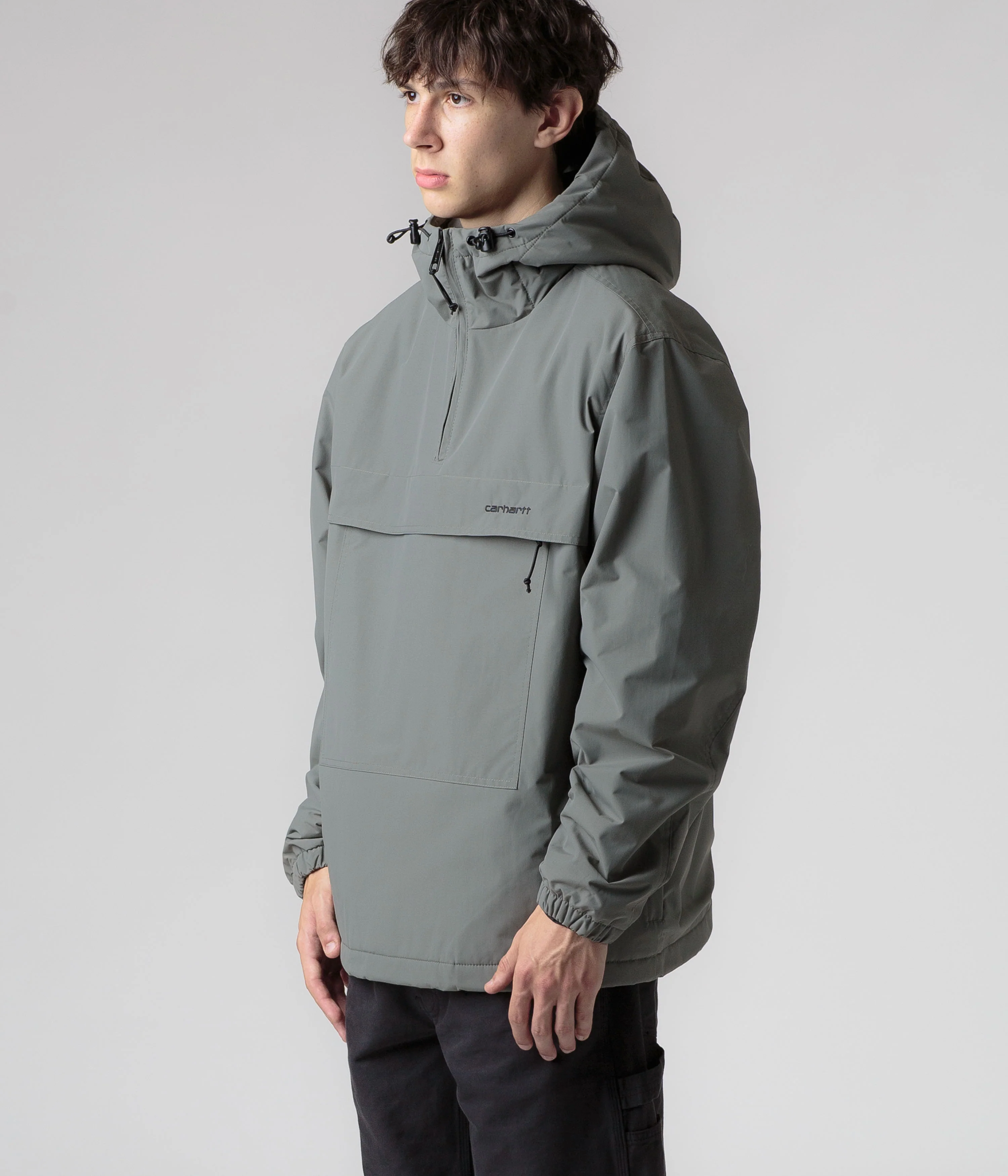 Carhartt Windbreaker Pullover Jacket - Smoke Green / Black - Image 7