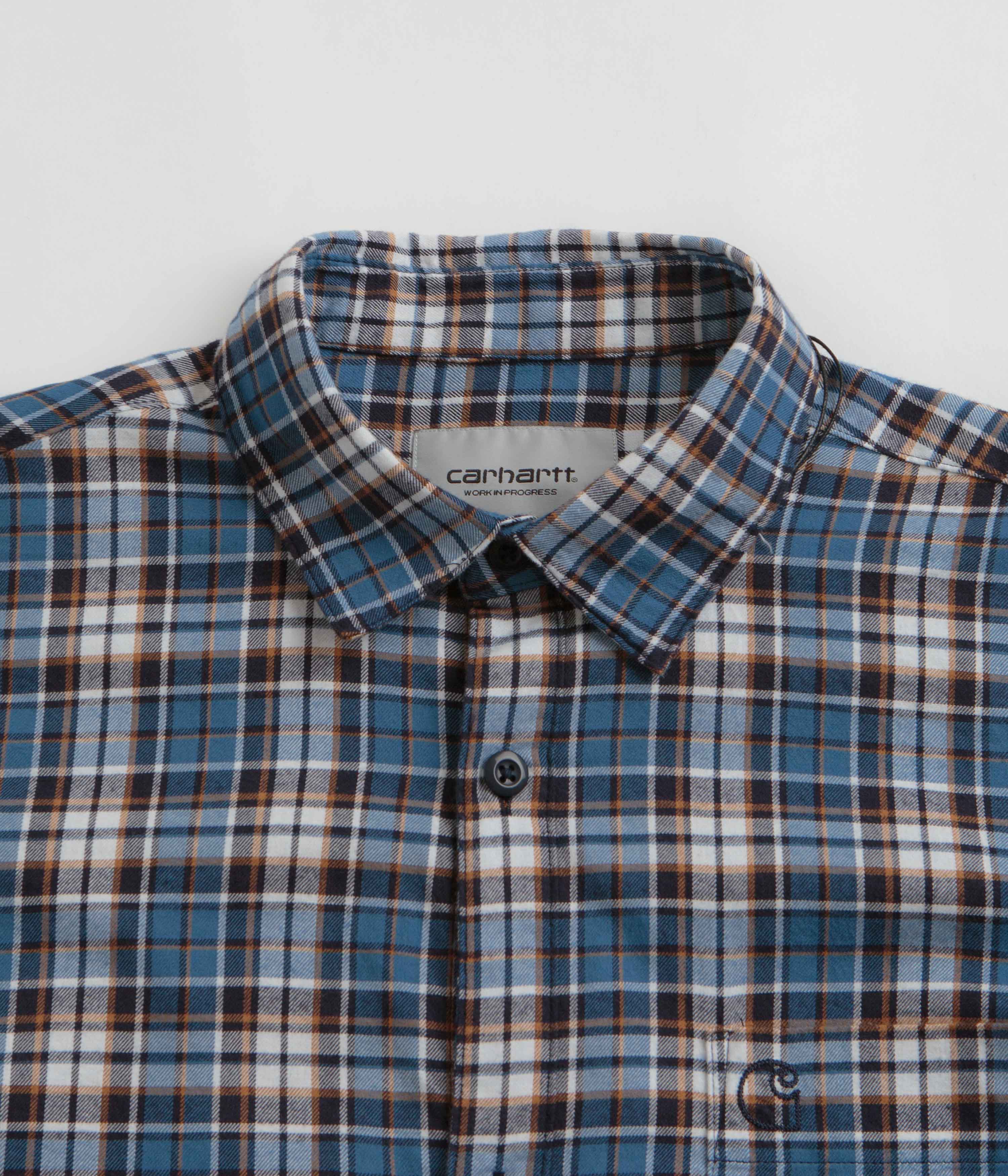 Carhartt Yuma Shirt Twill Flannel Shirt - Storm Blue - Image 2