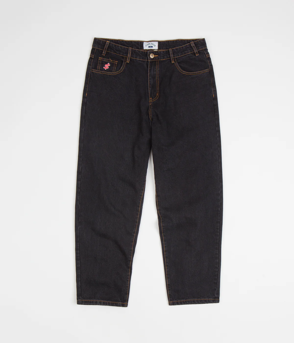 Cash Only Baggy Jeans - Washed Black / Gold