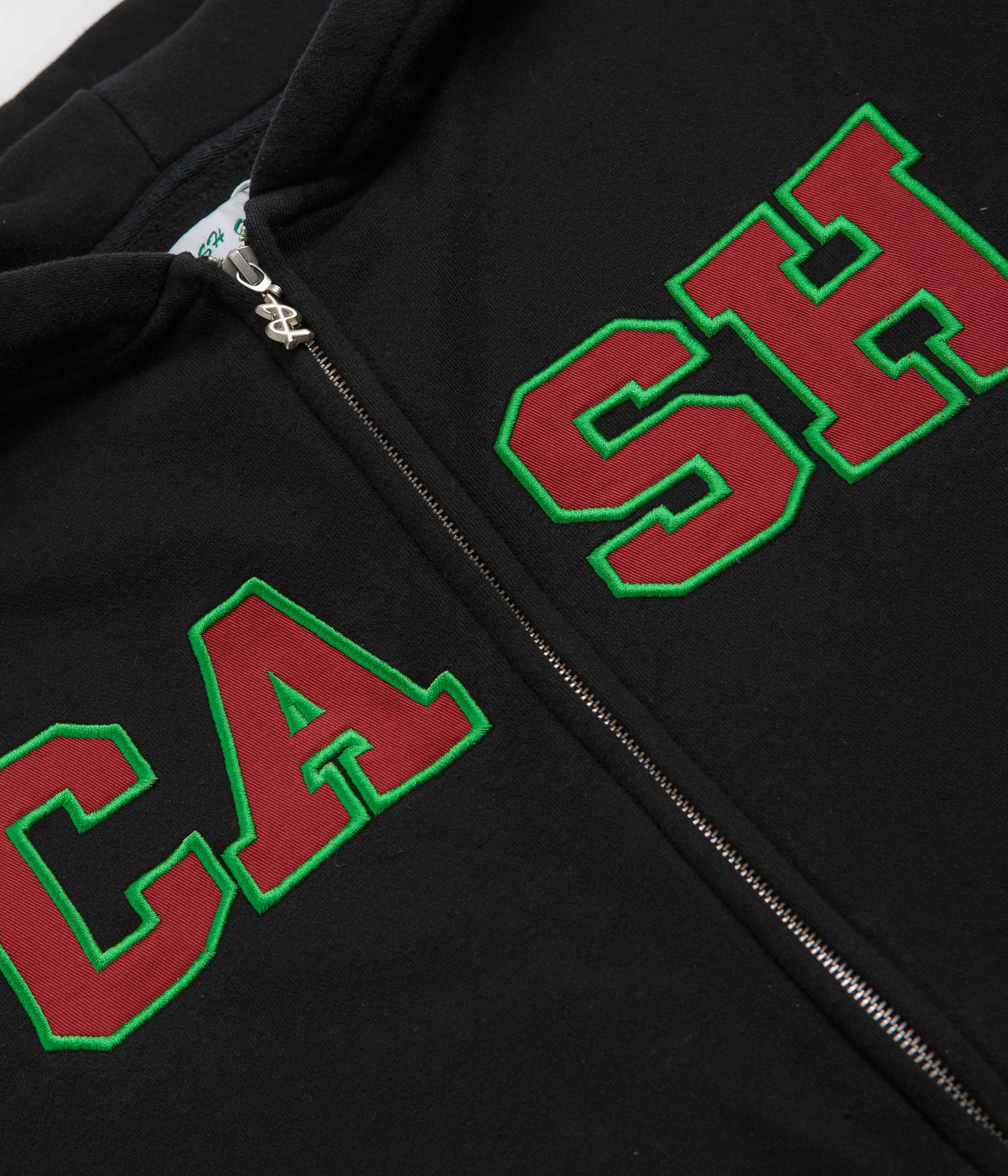 Cash Only Campus Zip-Thru Hoodie - Washed Black - Image 3