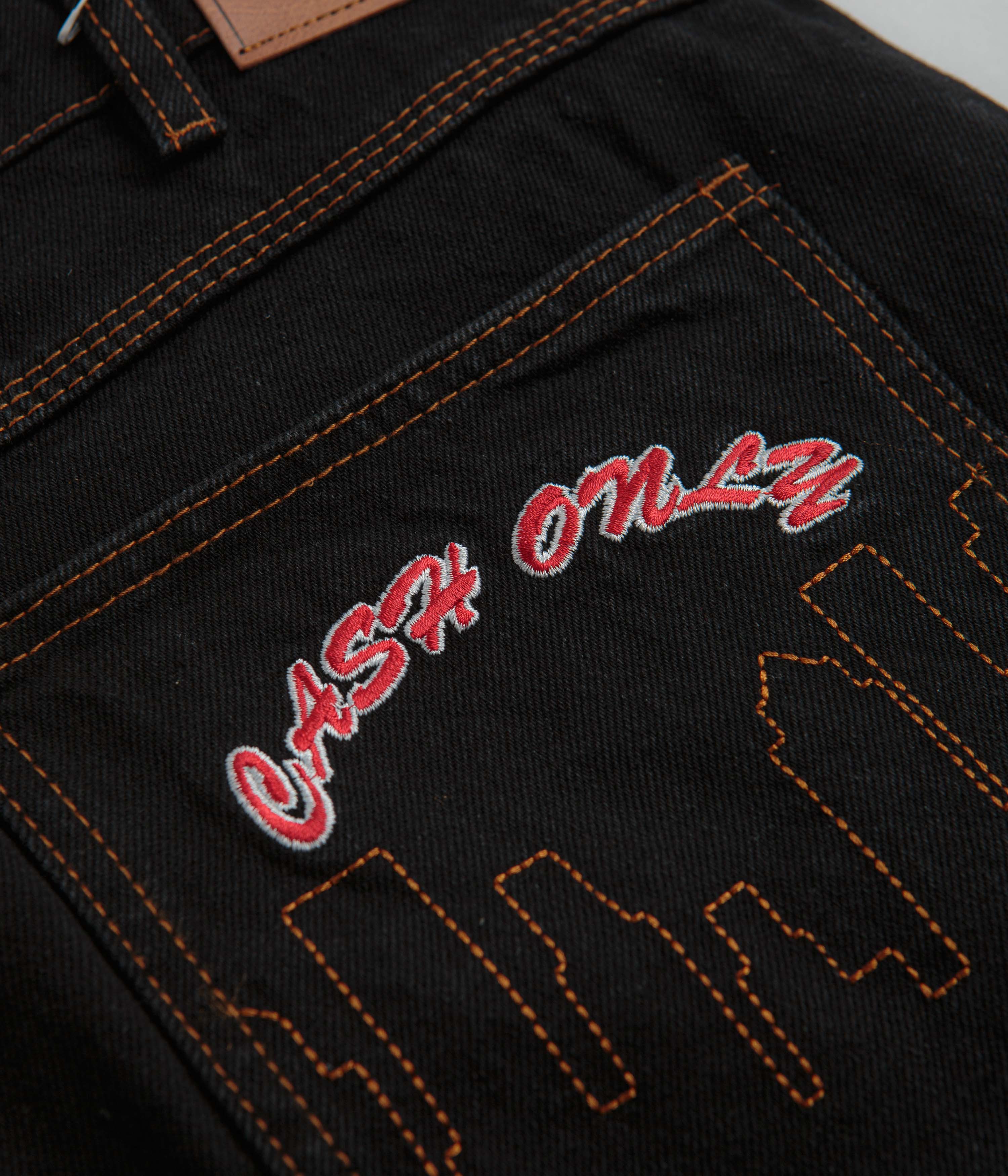 Cash Only Logo Baggy Jeans - Washed Black / Red - Image 9