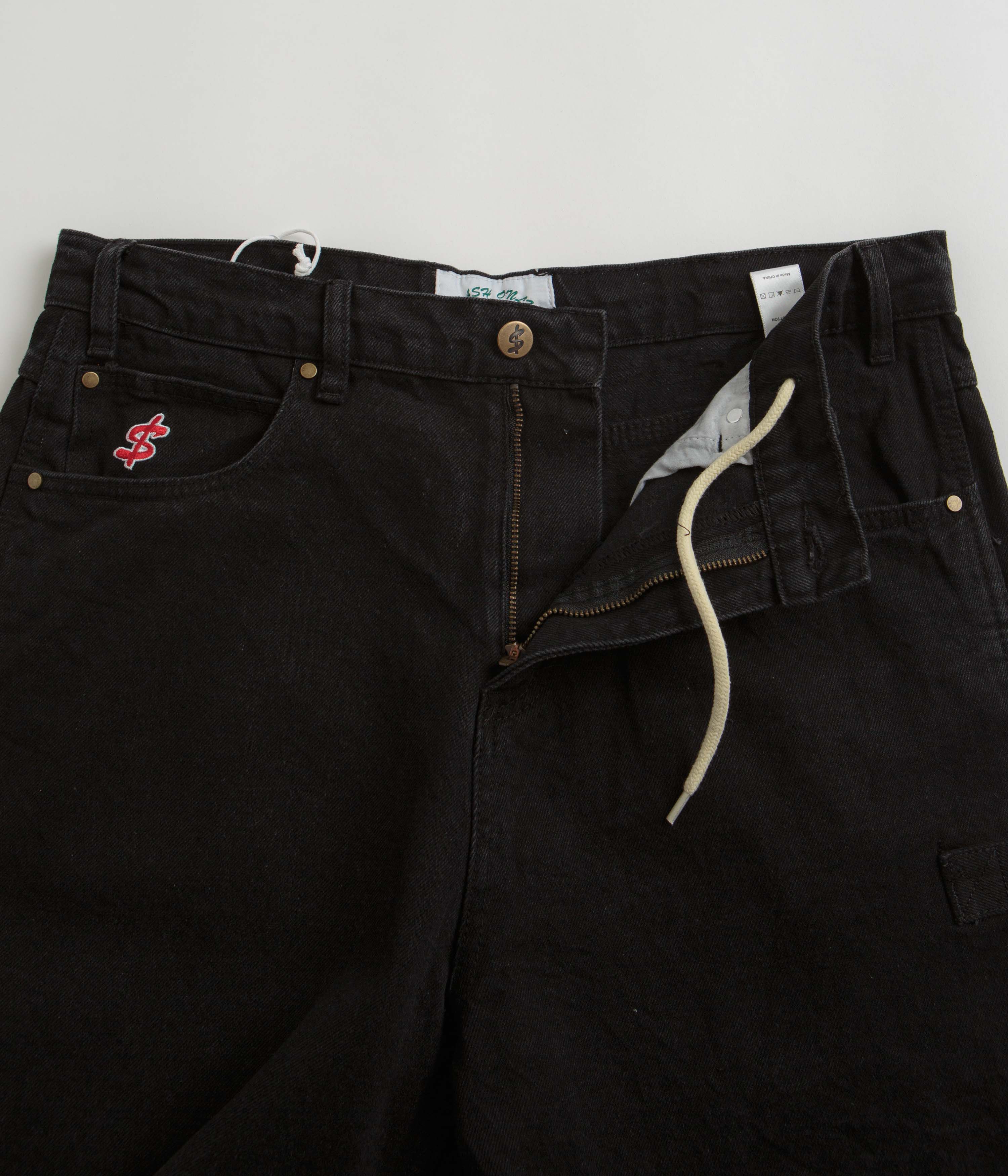 Cash Only Records Denim Shorts - Black - Image 7