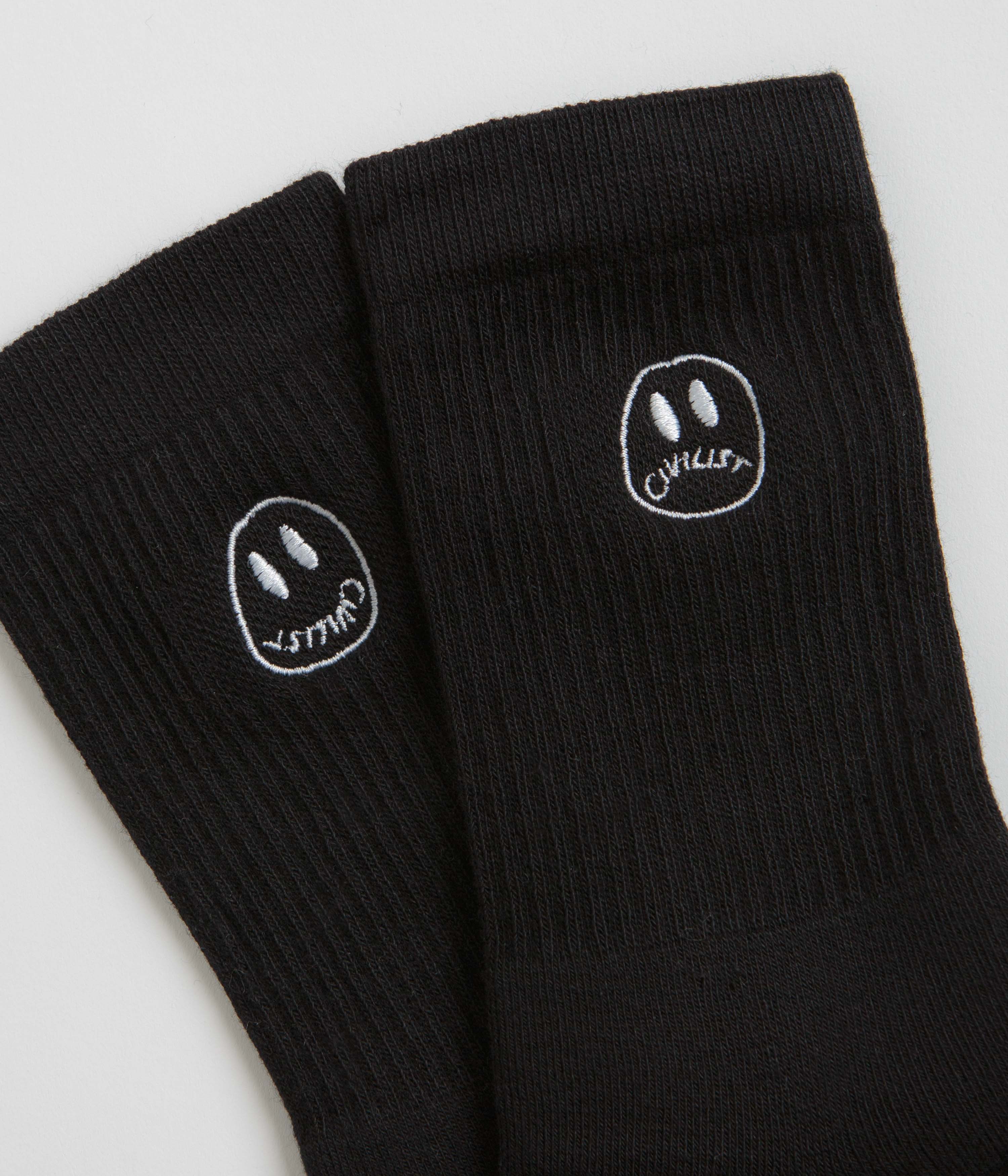 Civilist Mono Smiler Socks - Black - Image 2