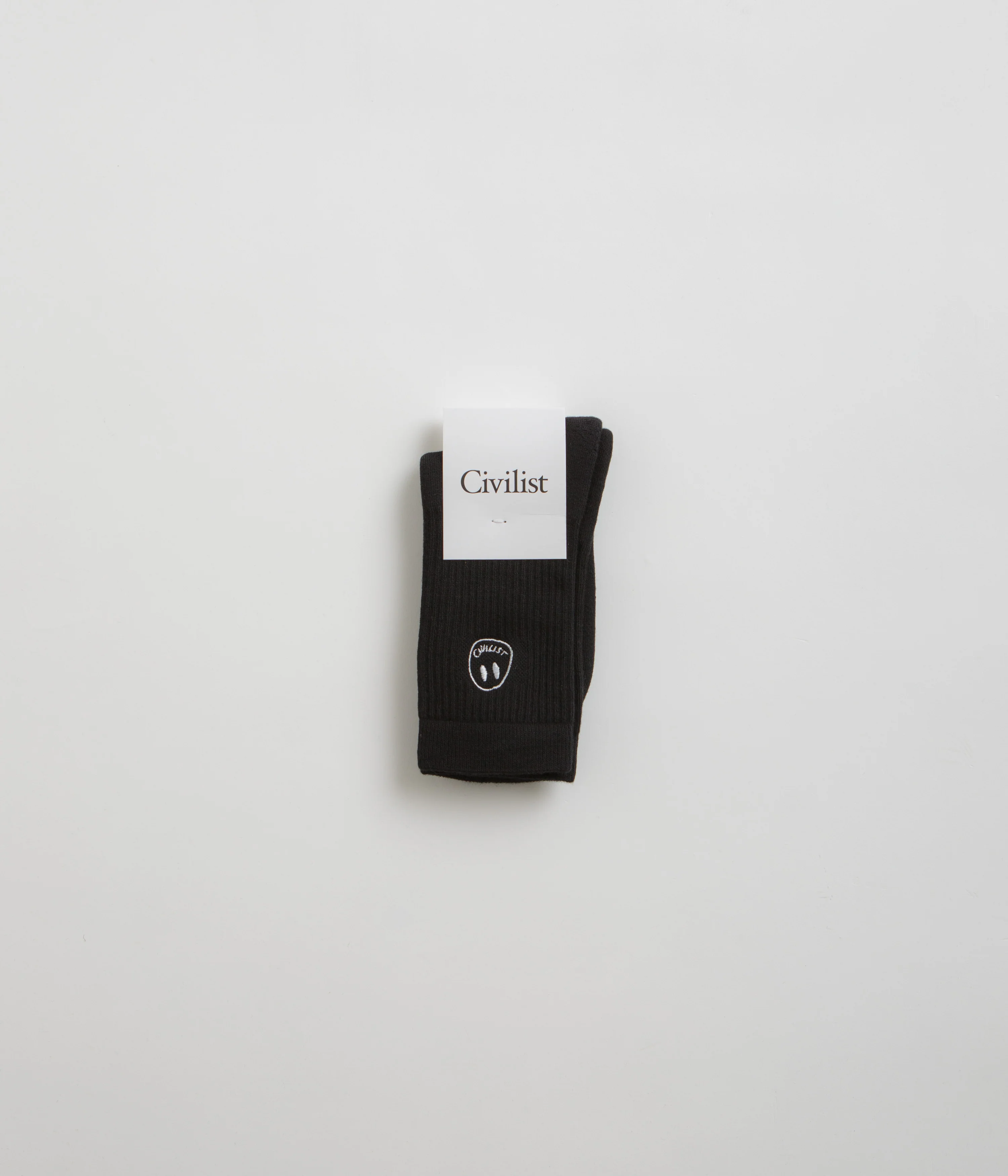 Civilist Mono Smiler Socks - Black - Image 3