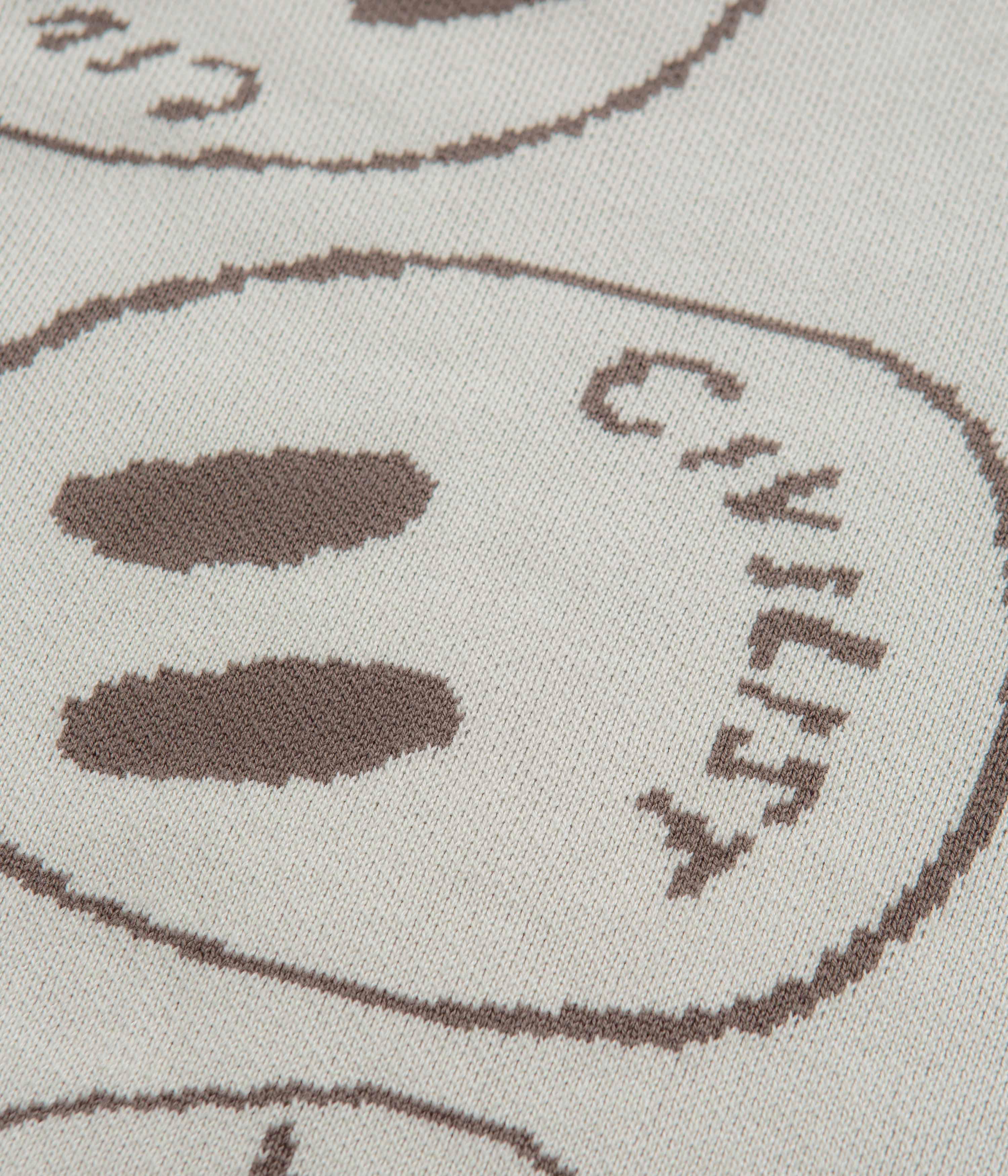 Civilist Smiler Knit Crewneck Sweatshirt - Ecru - Image 3
