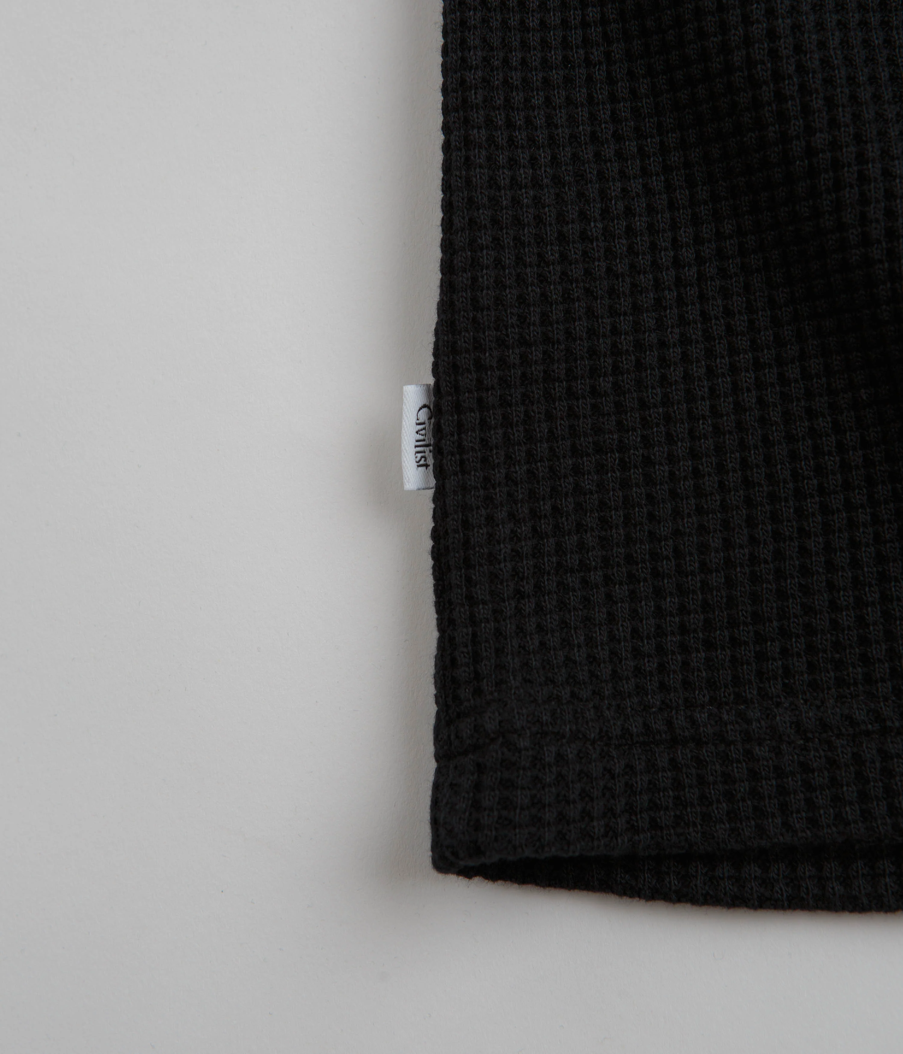 Civilist Thermal Waffle Long Sleeve T-Shirt - Black - Image 4