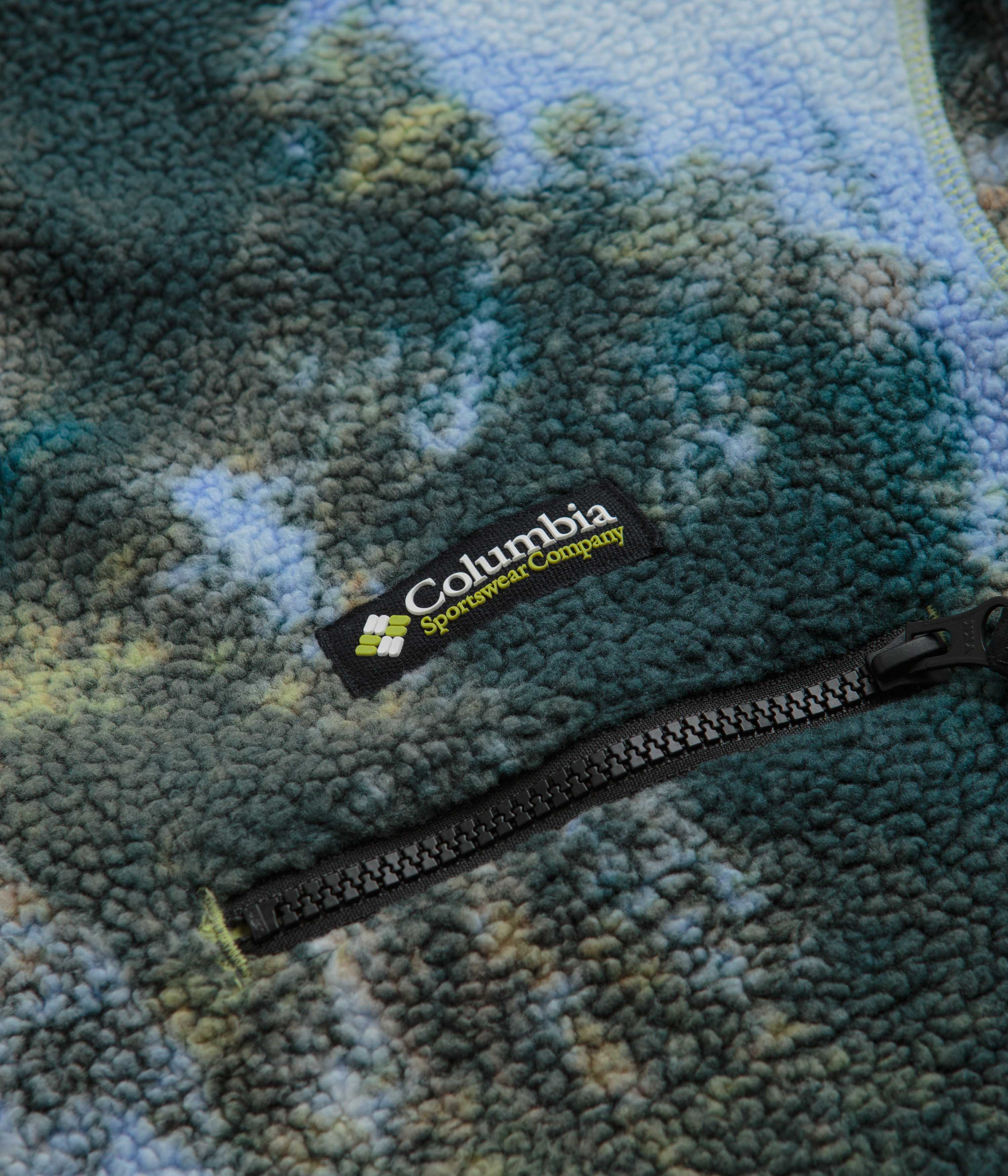 Columbia Helvetia Half Snap Fleece - Napa Green Chasing Falls Print / Black - Image 3