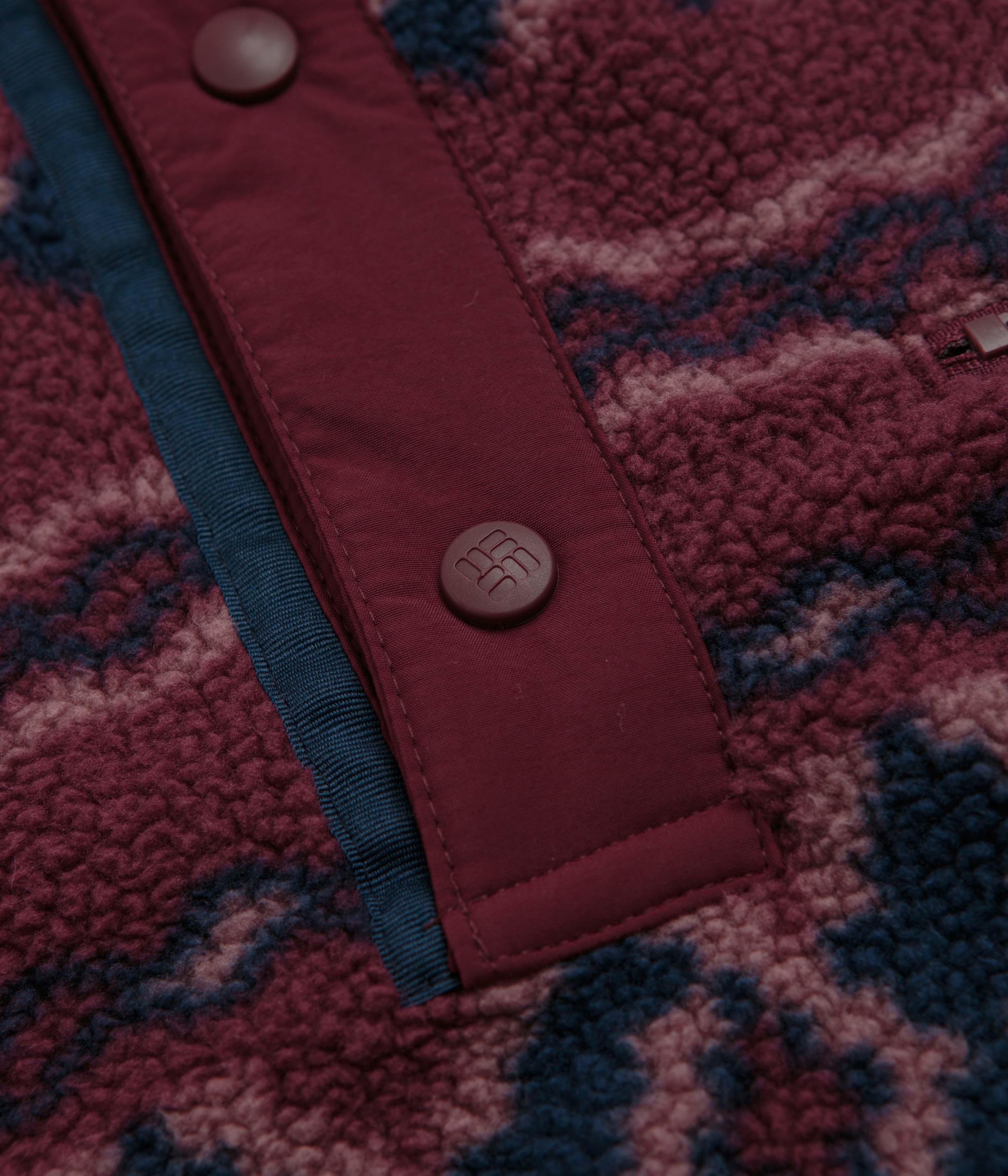 Columbia Helvetia II Printed Half Snap Fleece - Rich Wine / KnitKnot - Image 4