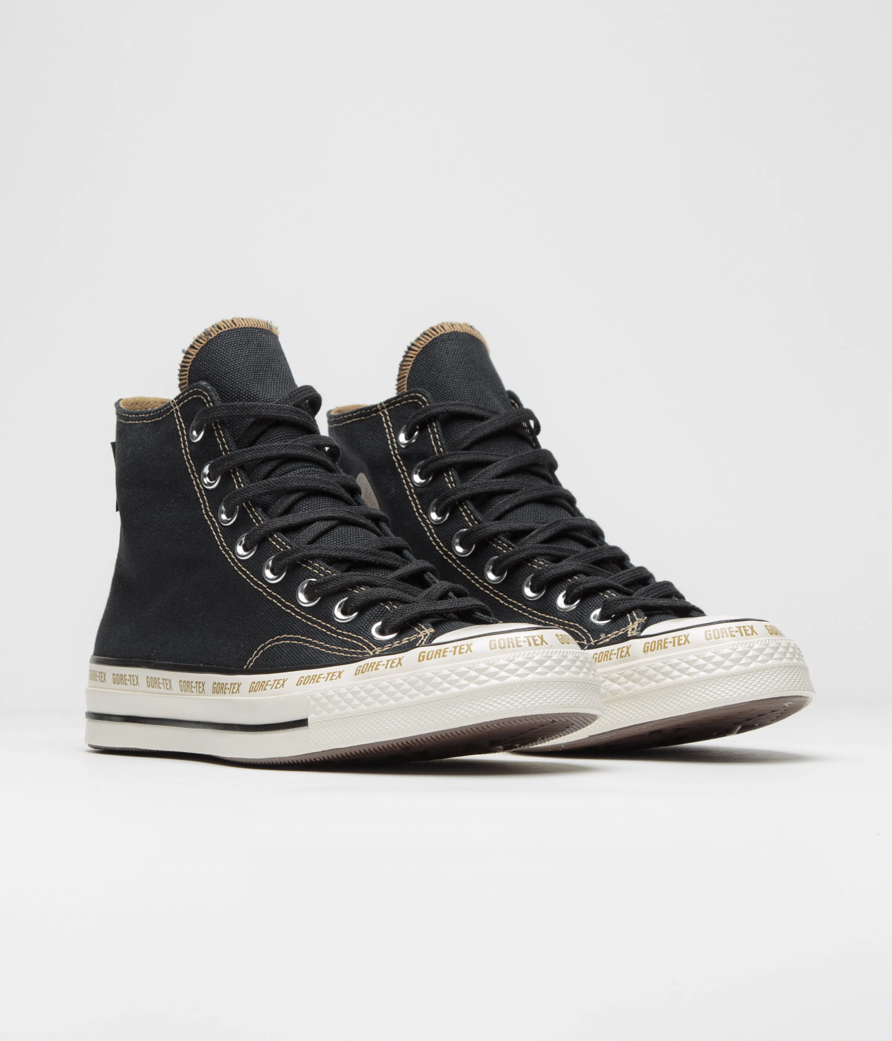 Converse Chuck 70 Hi Gore-Tex Shoes - Black / Toadstool Tan / Egret - Image 2