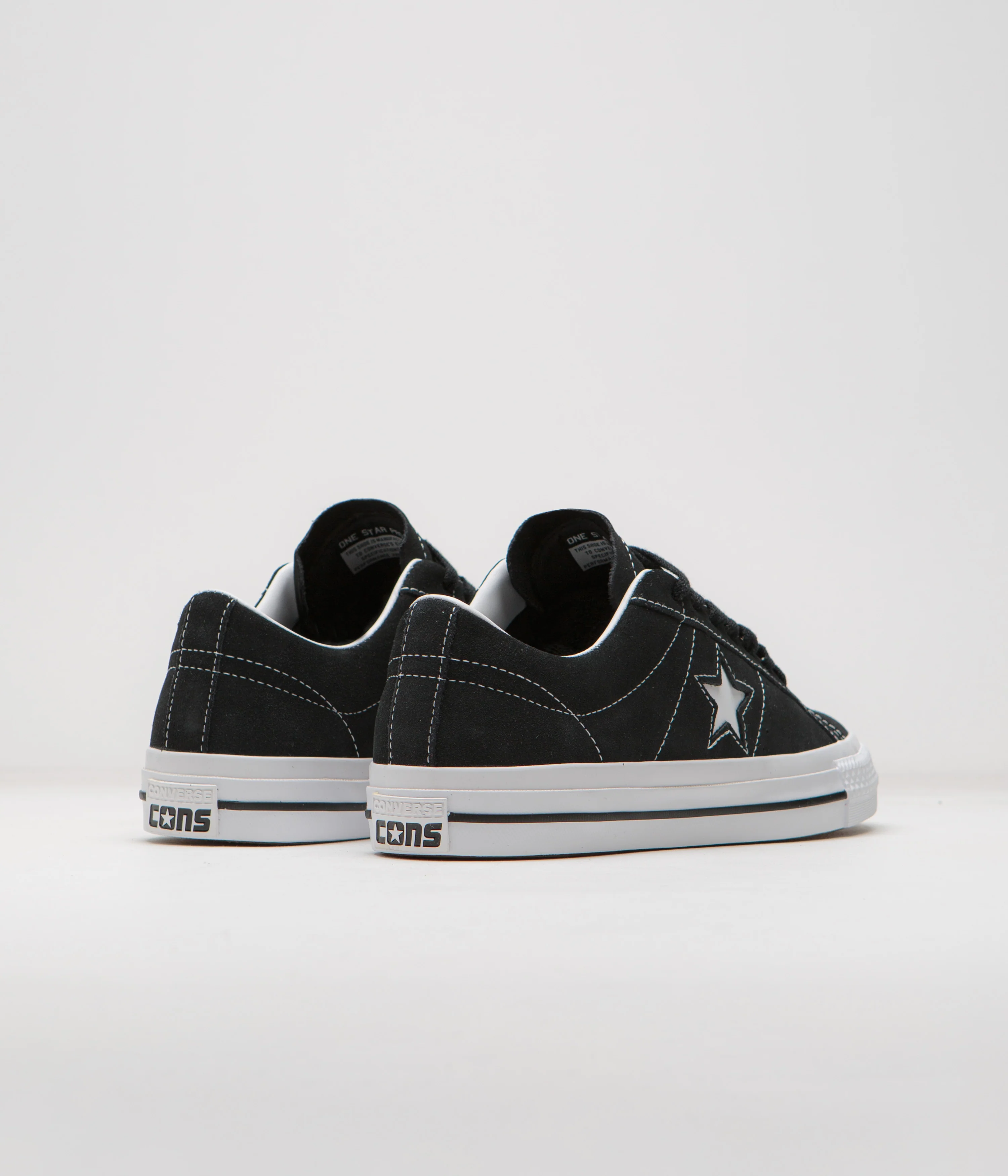 Converse Cons One Star Pro Suede Ox Shoes - Black / Black / White - Image 4