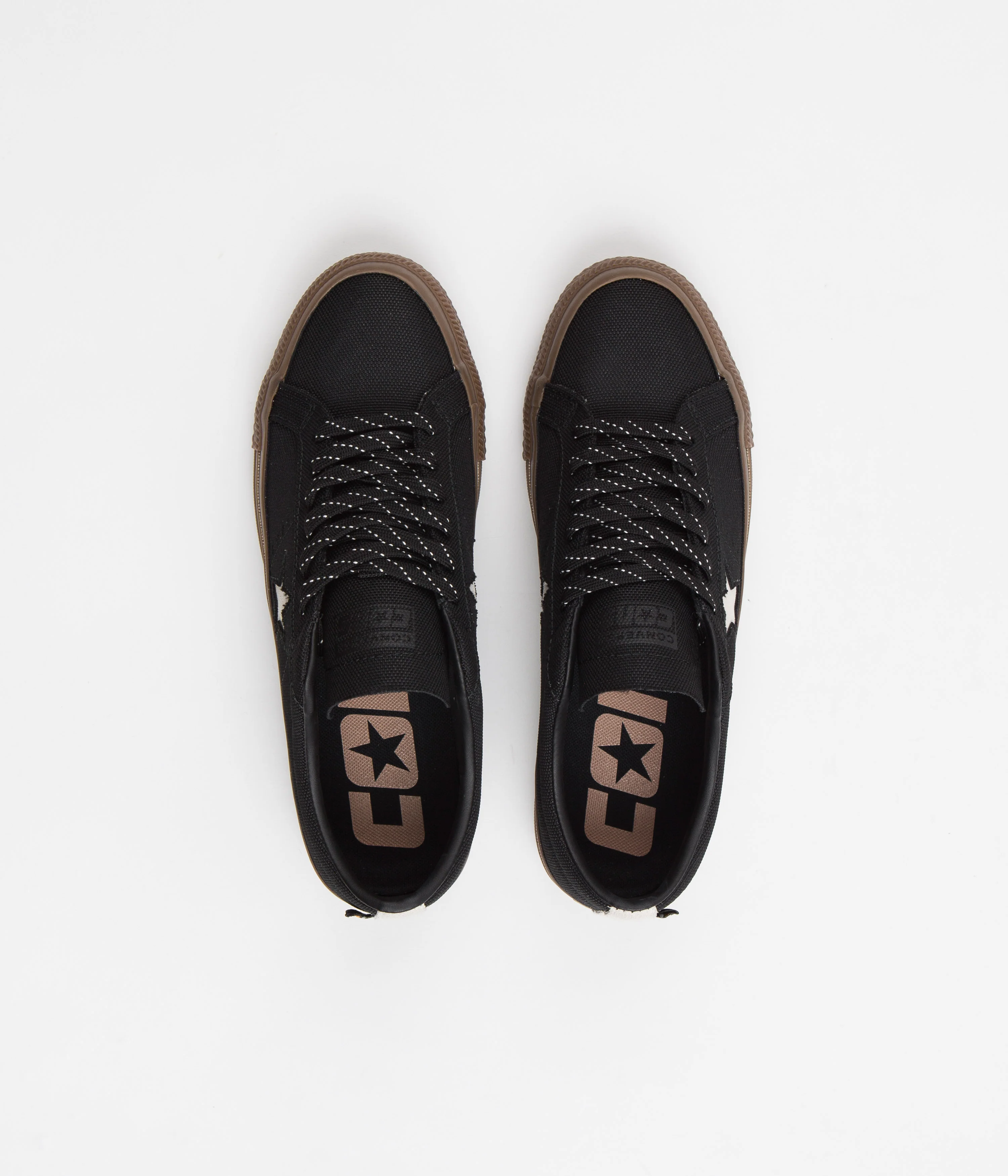 Converse One Star Pro Cordura Canvas Ox Shoes - Black / White / Dark Gum - Image 7