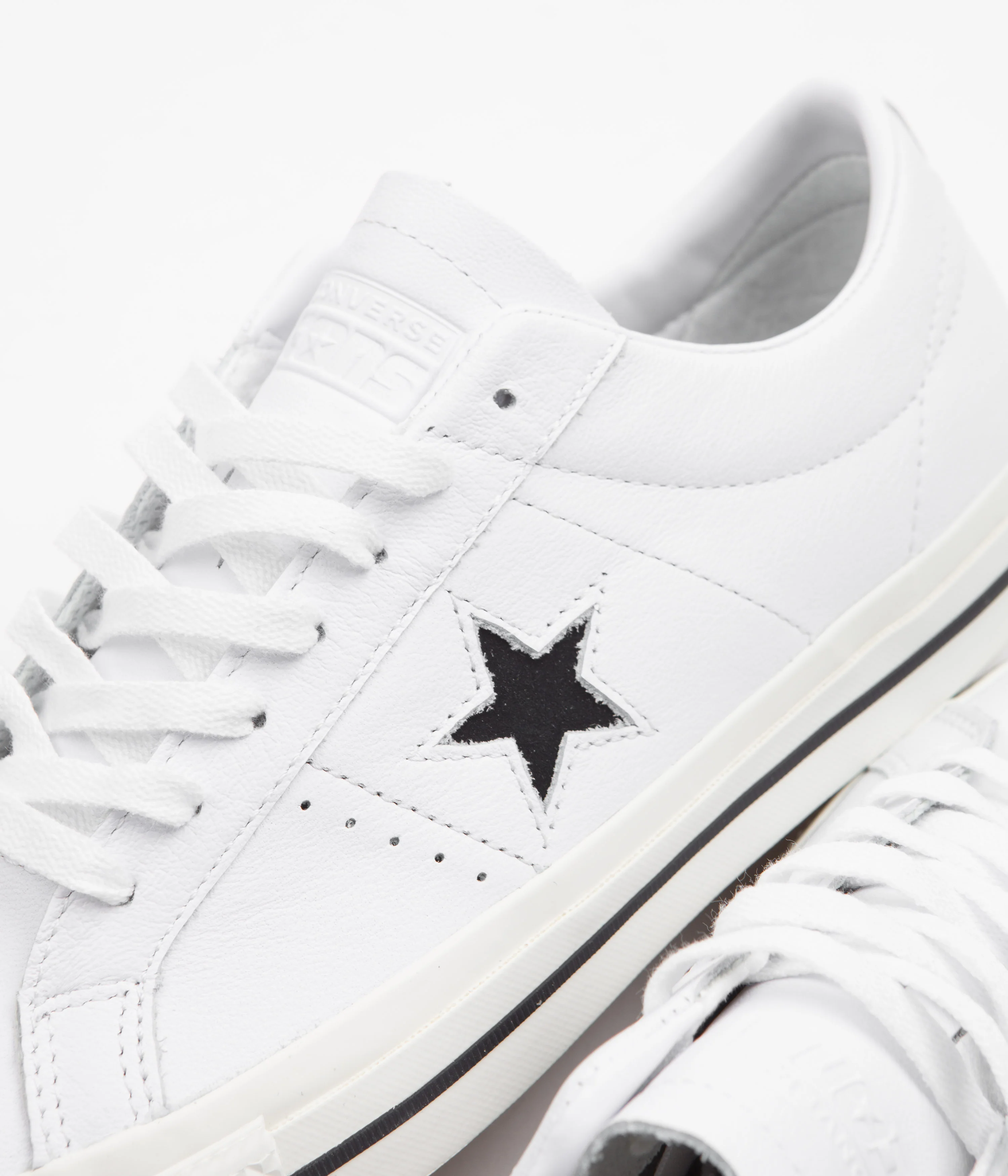 Converse One Star Pro Ox Leather Shoes - White / Black / Egret - Image 3