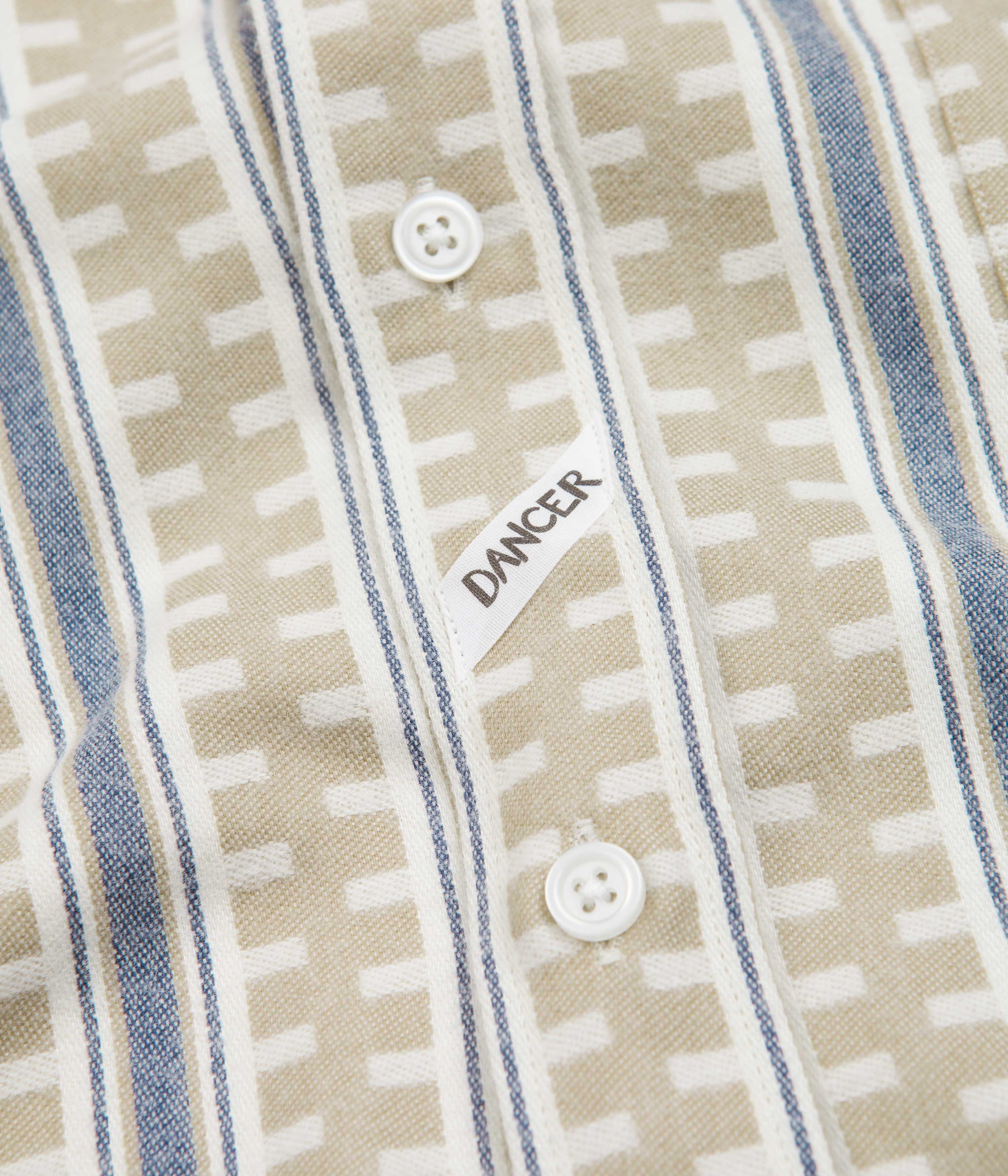 Dancer Danssoni One Pocket Shirt - Sand / Blue Stripes - Image 3