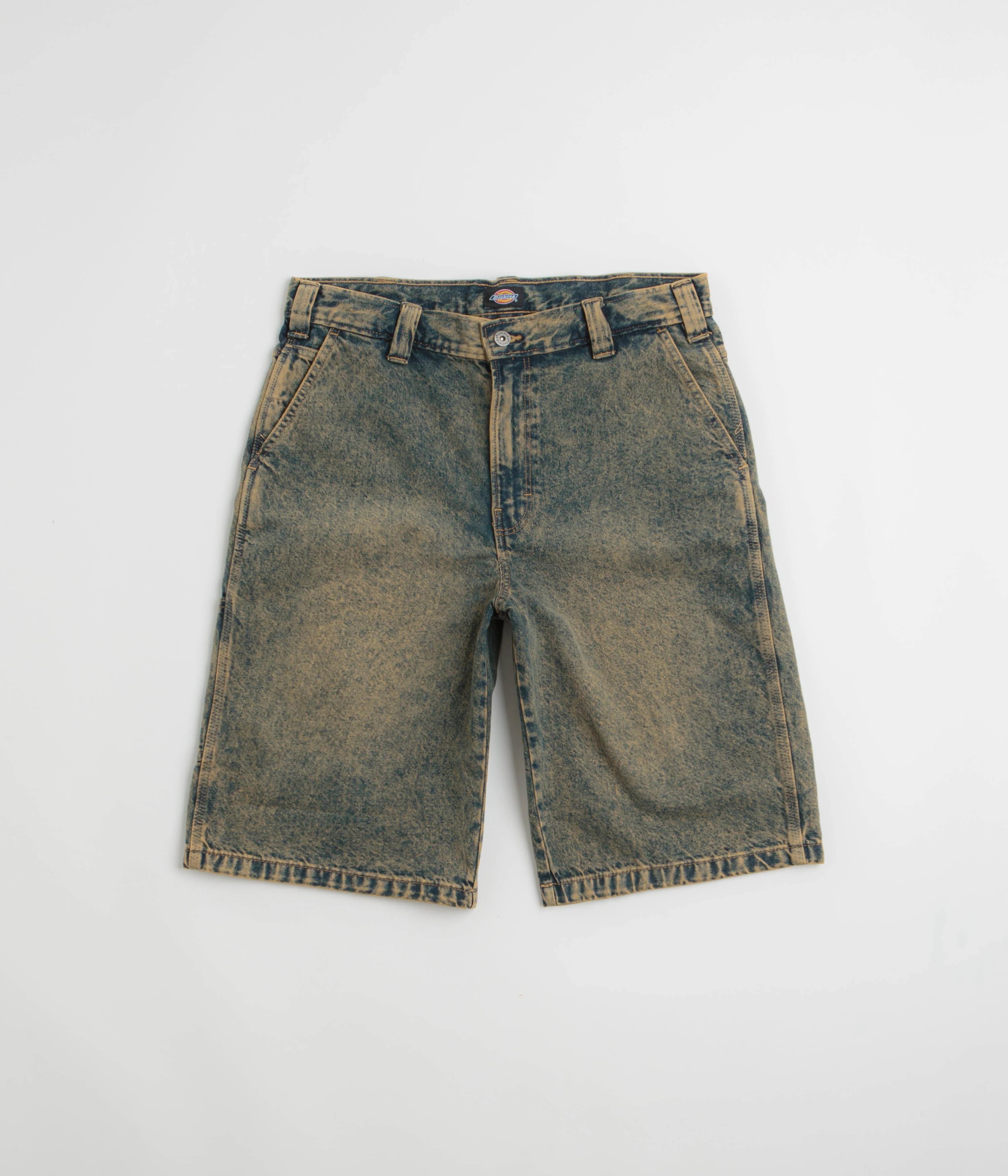 Dickies Madison Denim Shorts - Yellow Fade Indigo