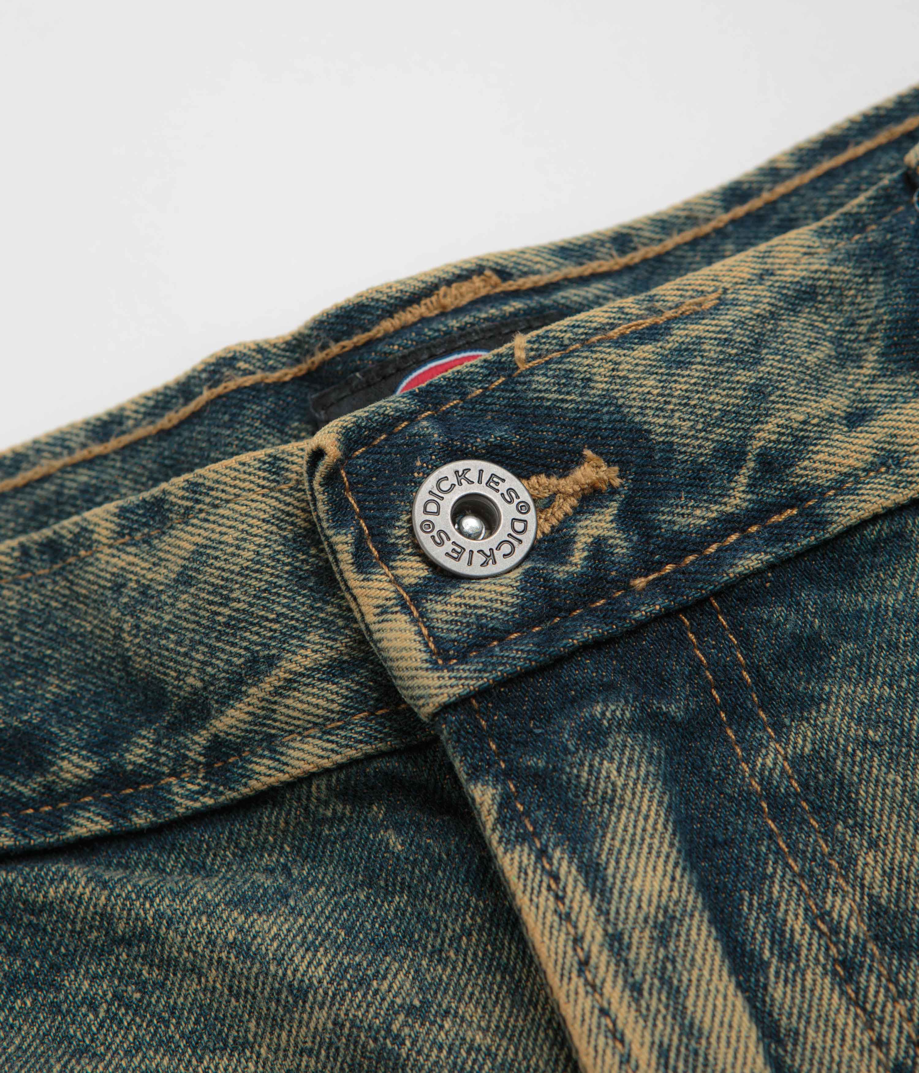 Dickies Madison Denim Shorts - Yellow Fade Indigo - Image 5