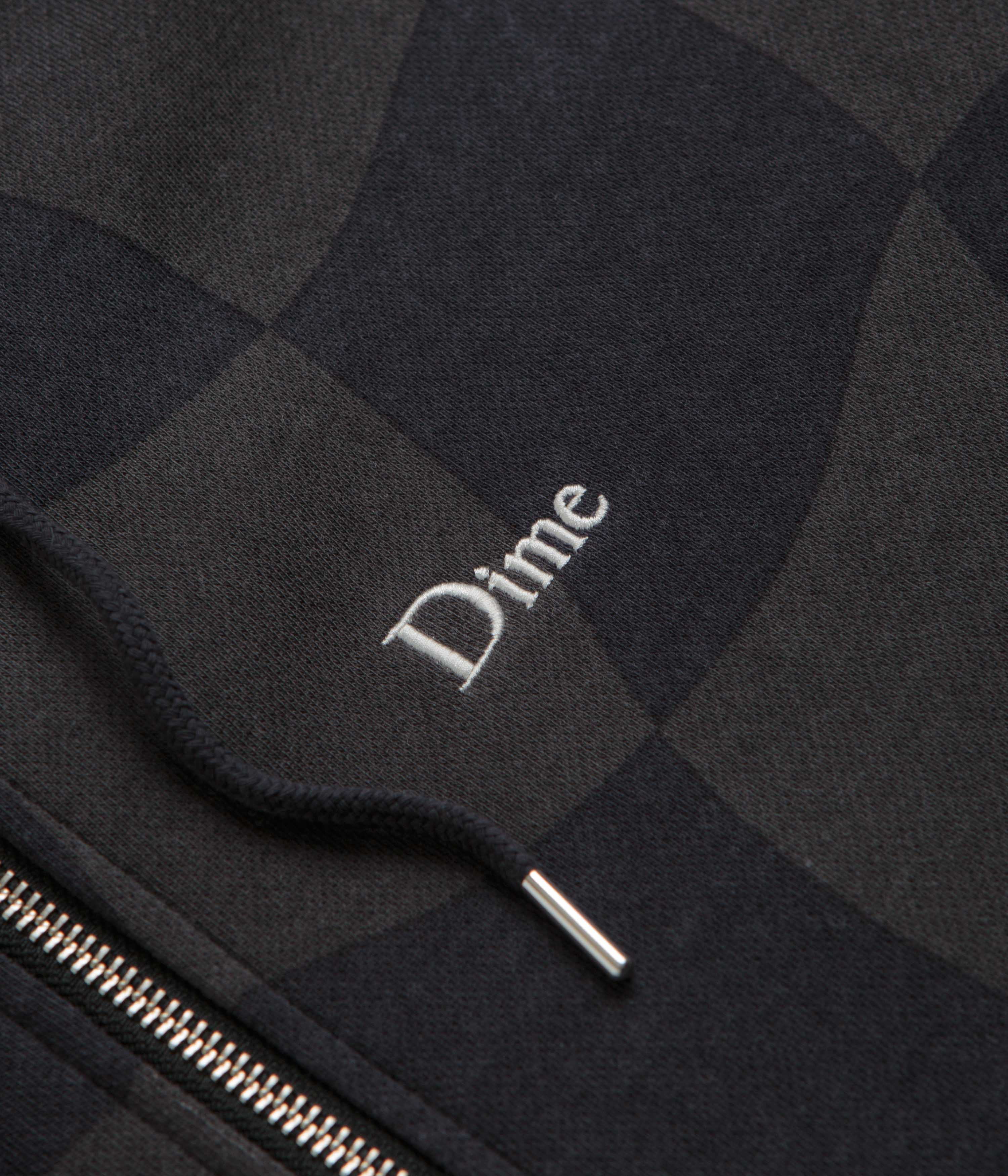 Dime Classic Checkmate Zip Hoodie - Charcoal - Image 3