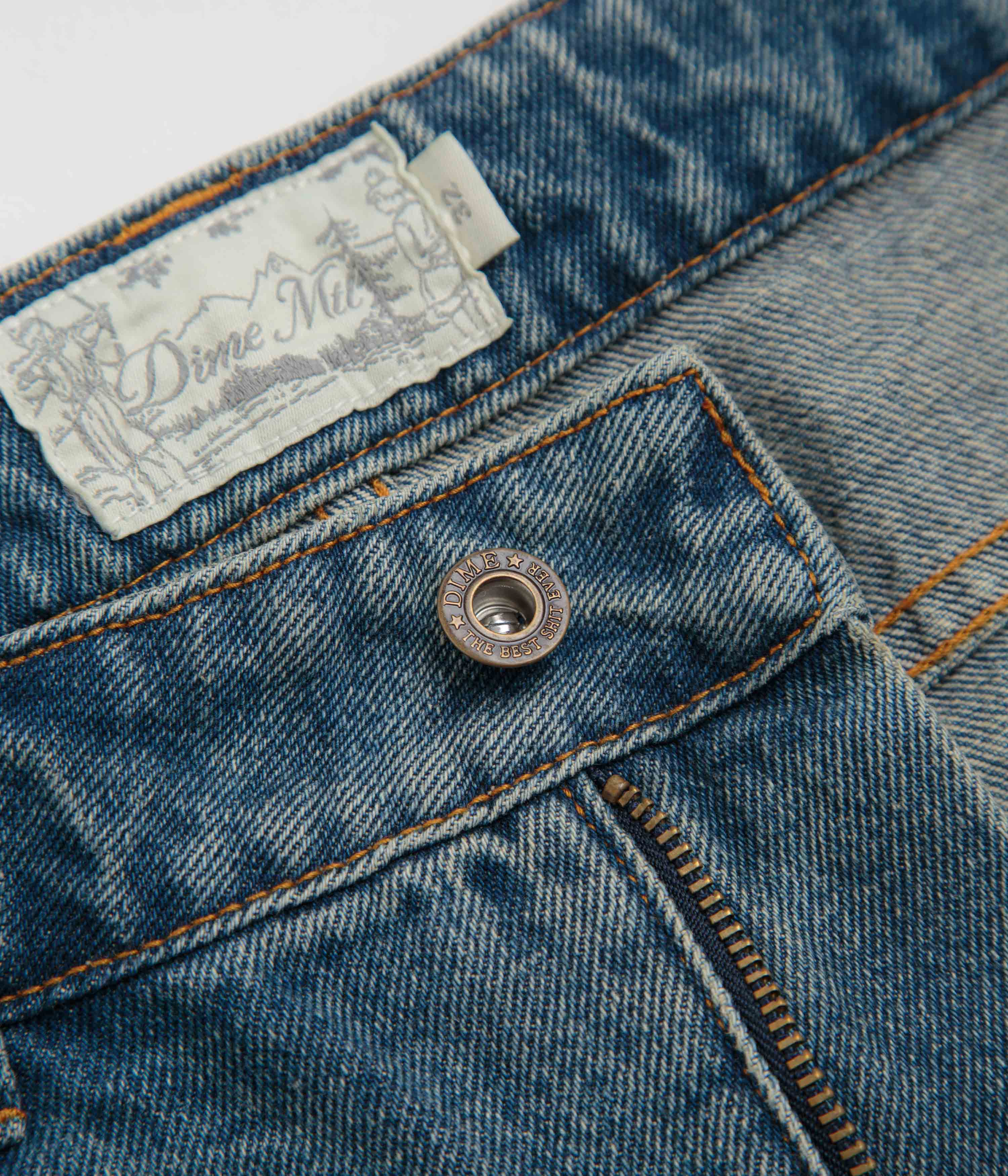 Dime Classic Denim Shorts - Sandblasted Indigo - Image 4