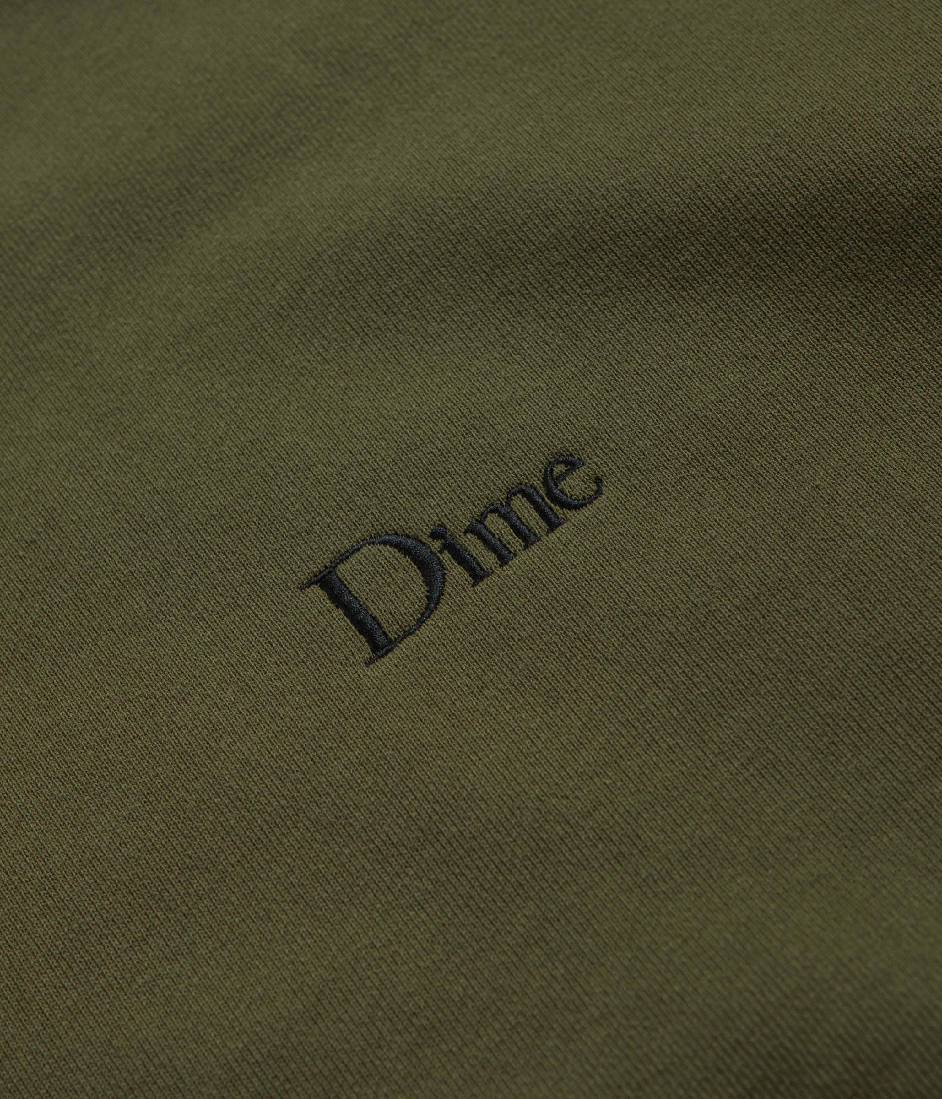Dime Classic Small Logo Crewneck Sweatshirt - Dark Olive - Image 3