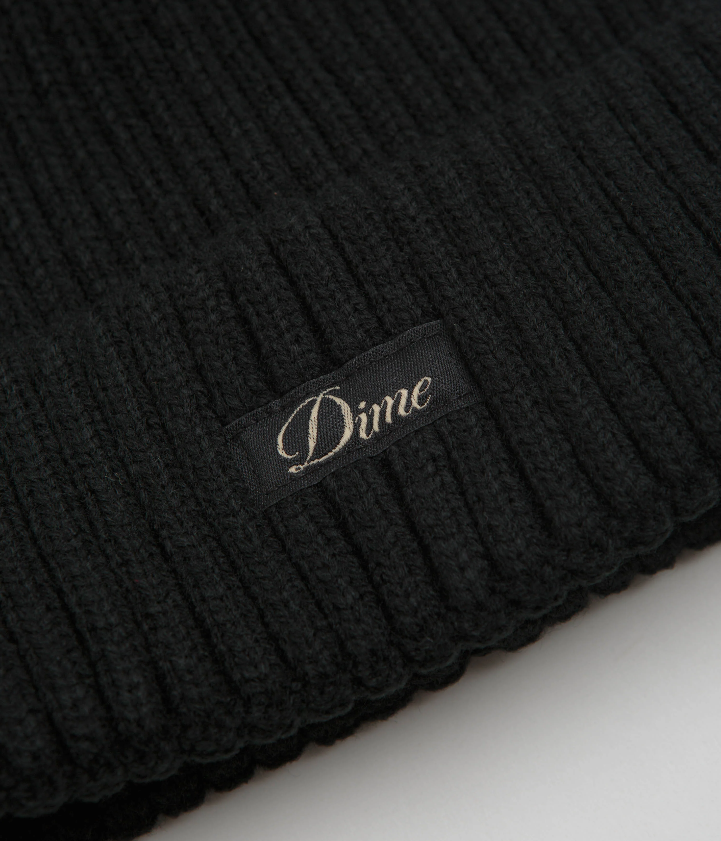 Dime Cursive Rib Beanie - Black - Image 2