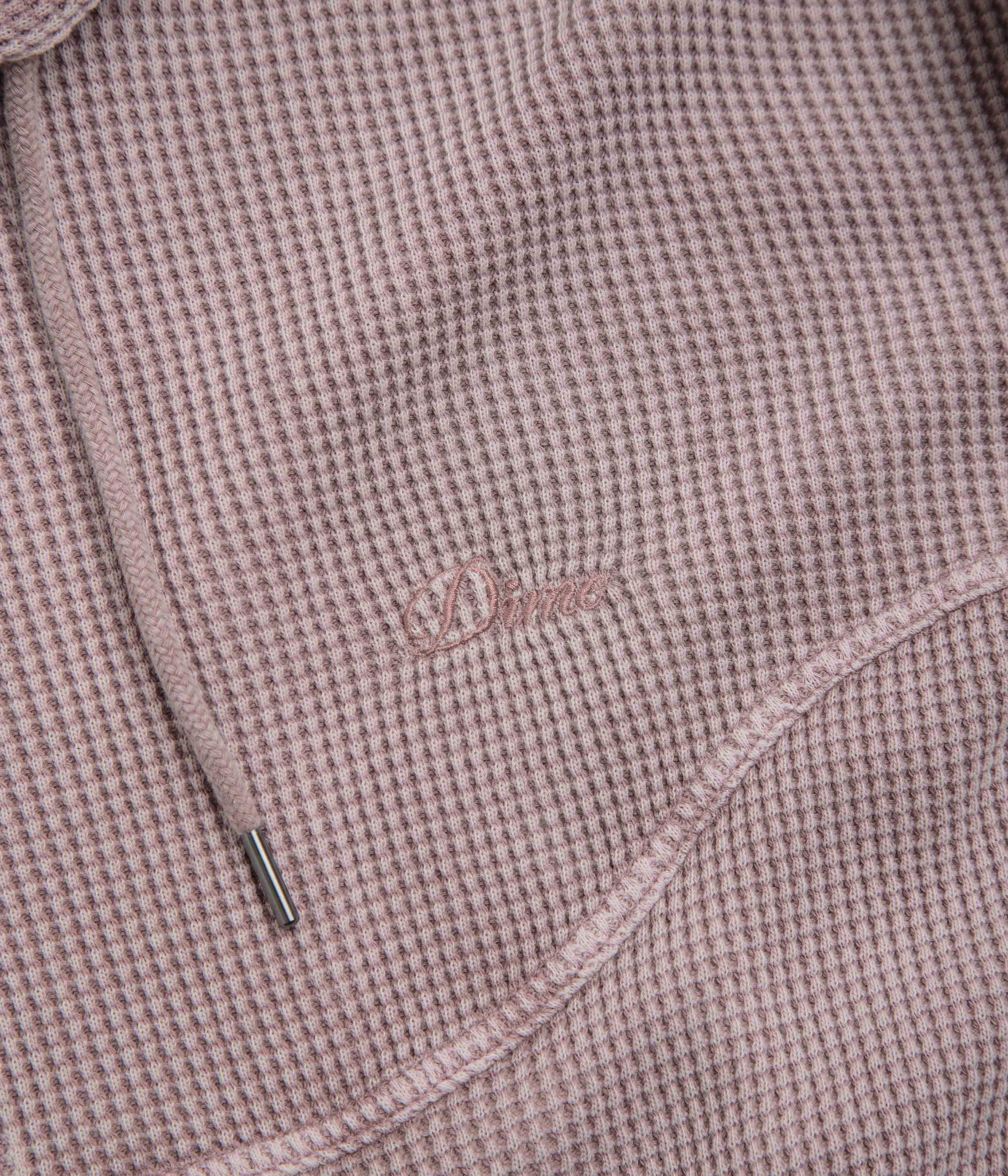 Dime Premium Waffle Full Zip Hoodie - Faded Mauve - Image 2