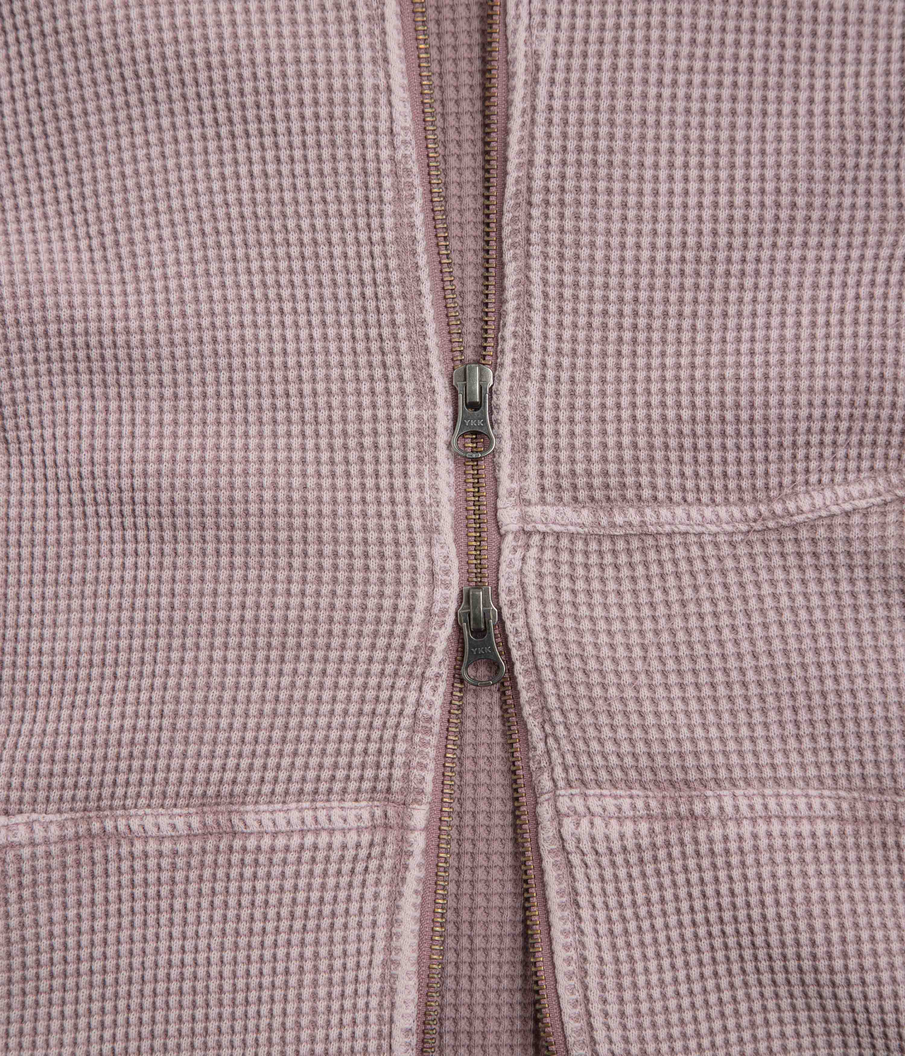Dime Premium Waffle Full Zip Hoodie - Faded Mauve - Image 4