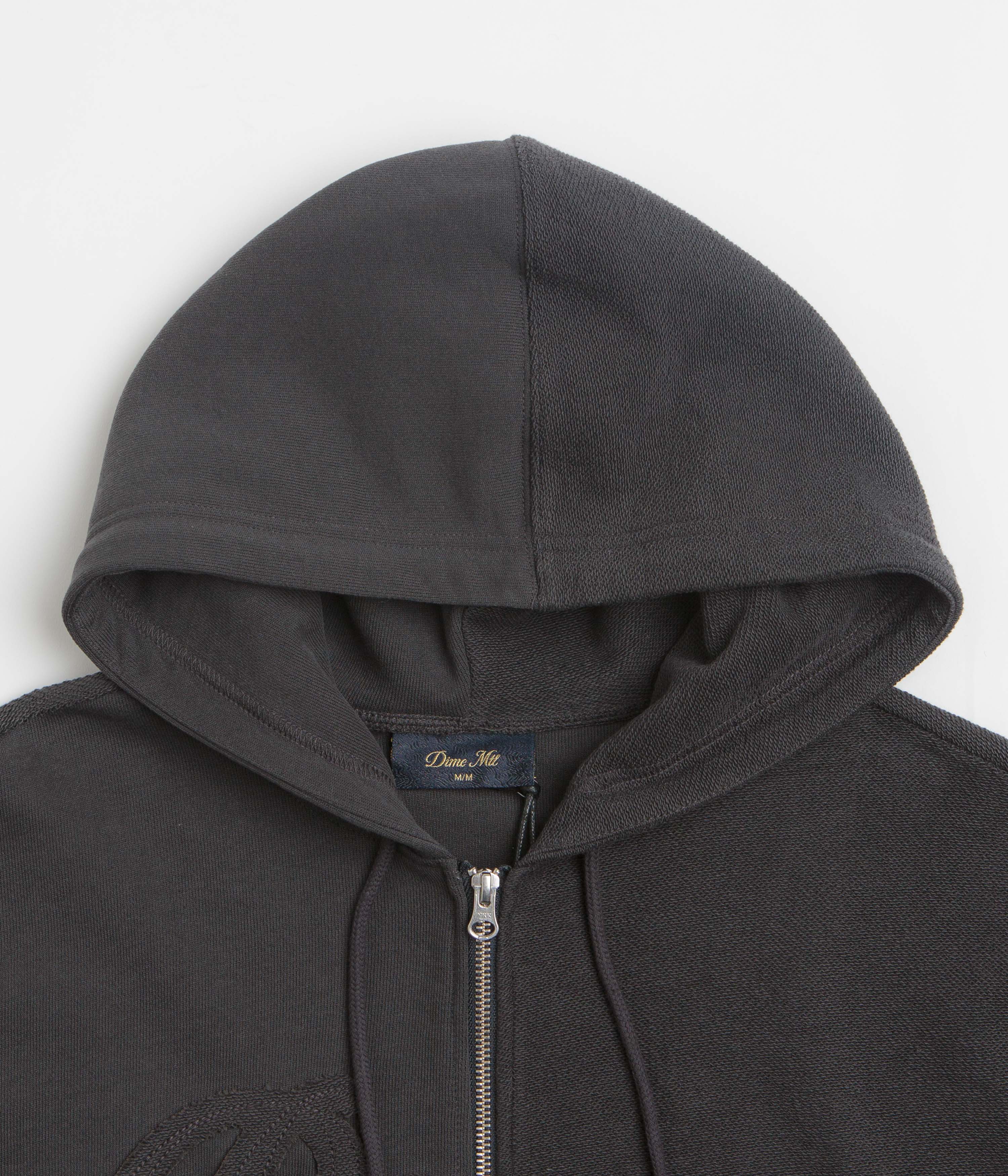 Dime Reverse French Terry Full Zip Hoodie - Vintage Black - Image 3
