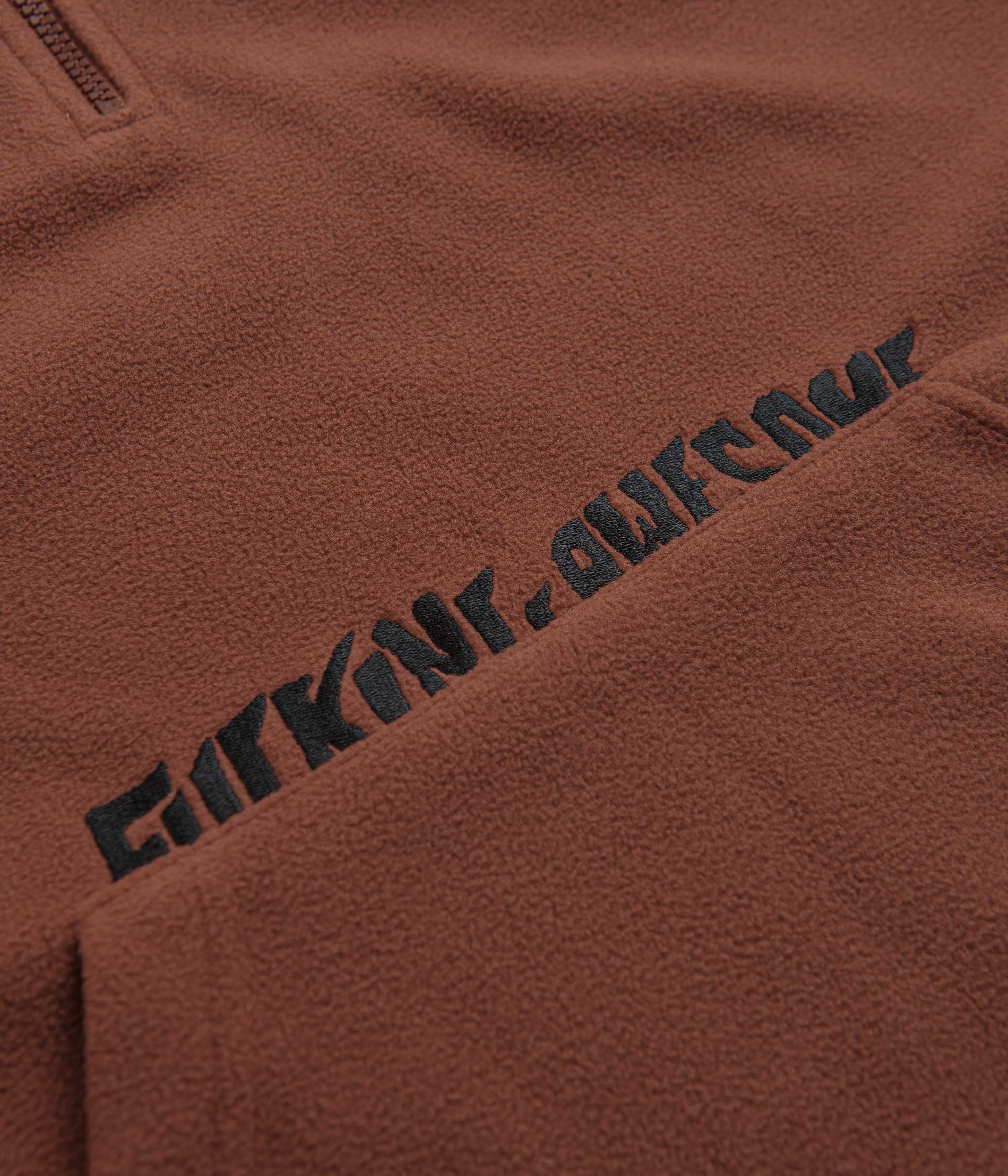 Fucking Awesome Cut Off 1/4 Zip Polar Fleece - Brown - Image 3