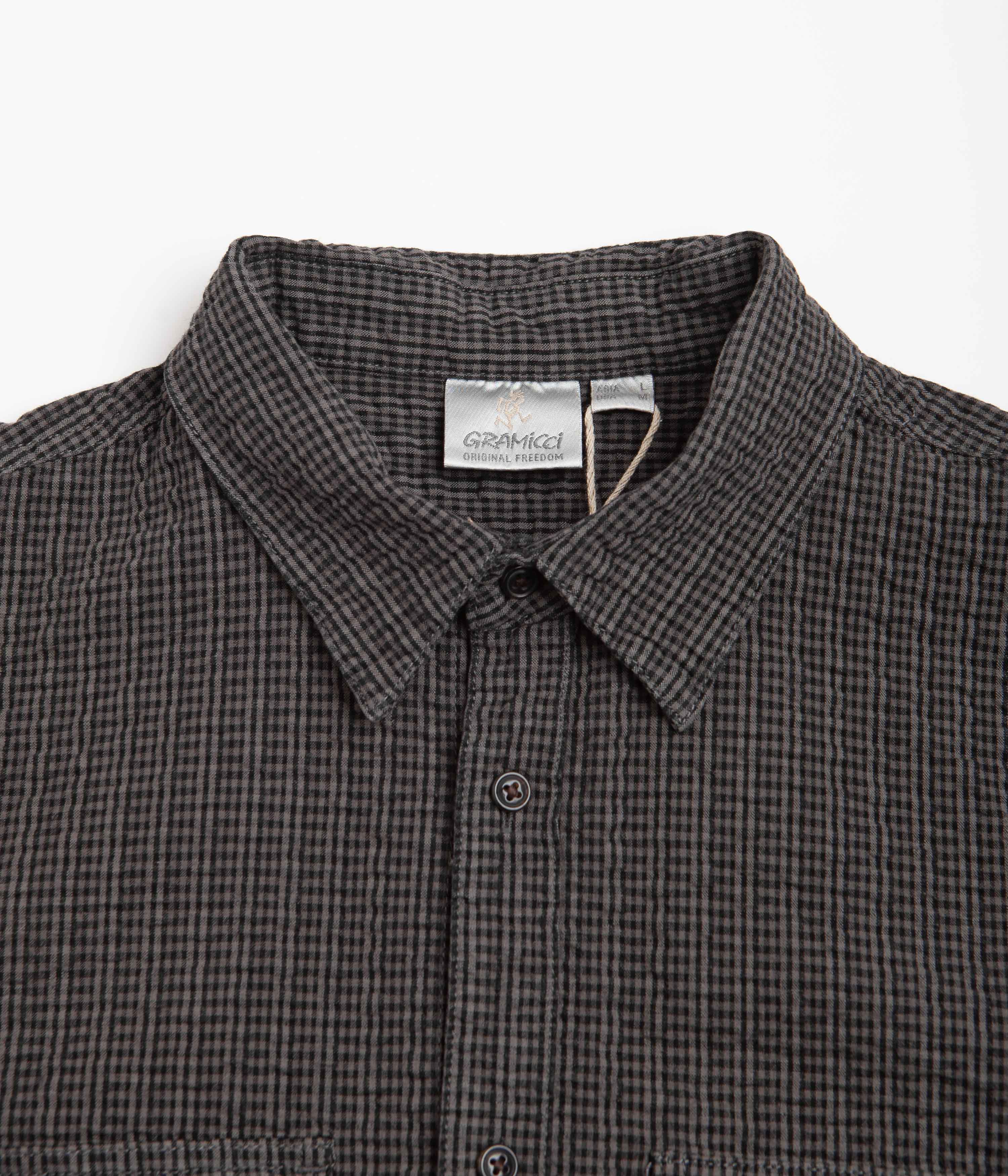 Gramicci OG Seersucker Canyon Shirt - Deep Grey Garment Dyed - Image 2
