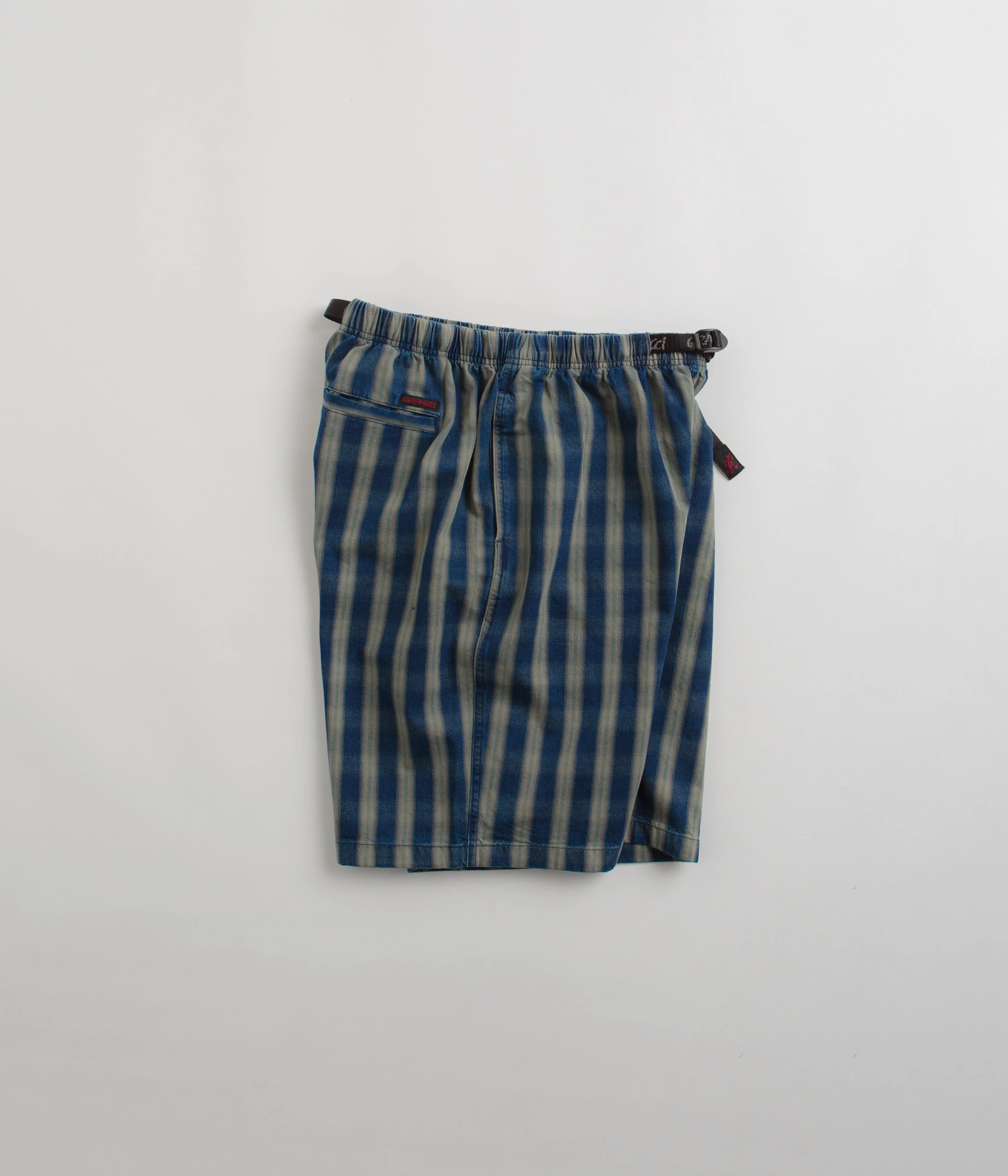Gramicci OG Yarn Dye Shadow Plaid Jam Shorts - Blue - Image 2