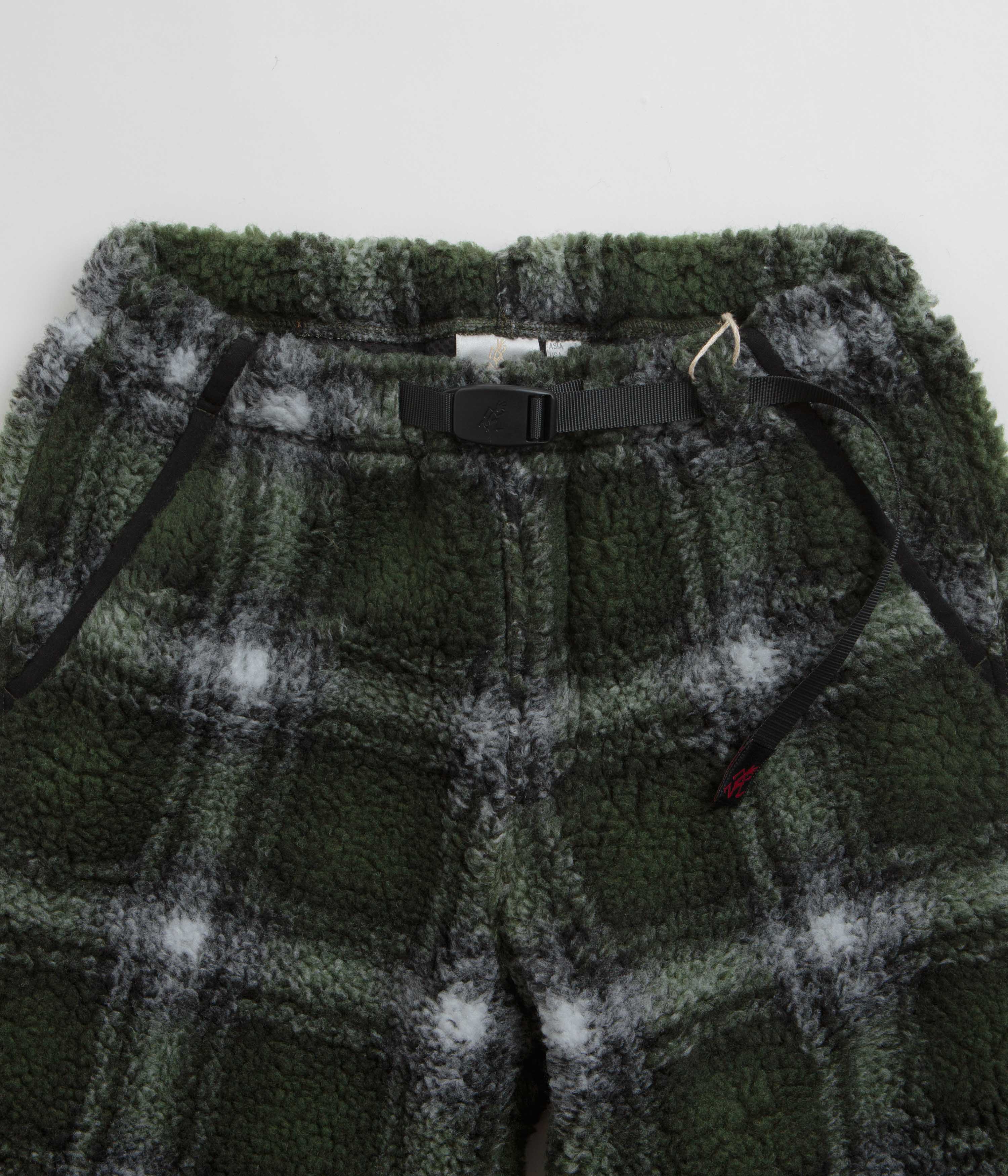 Gramicci Shadow Plaid Sherpa Pants - Olive Shadow Plaid - Image 4