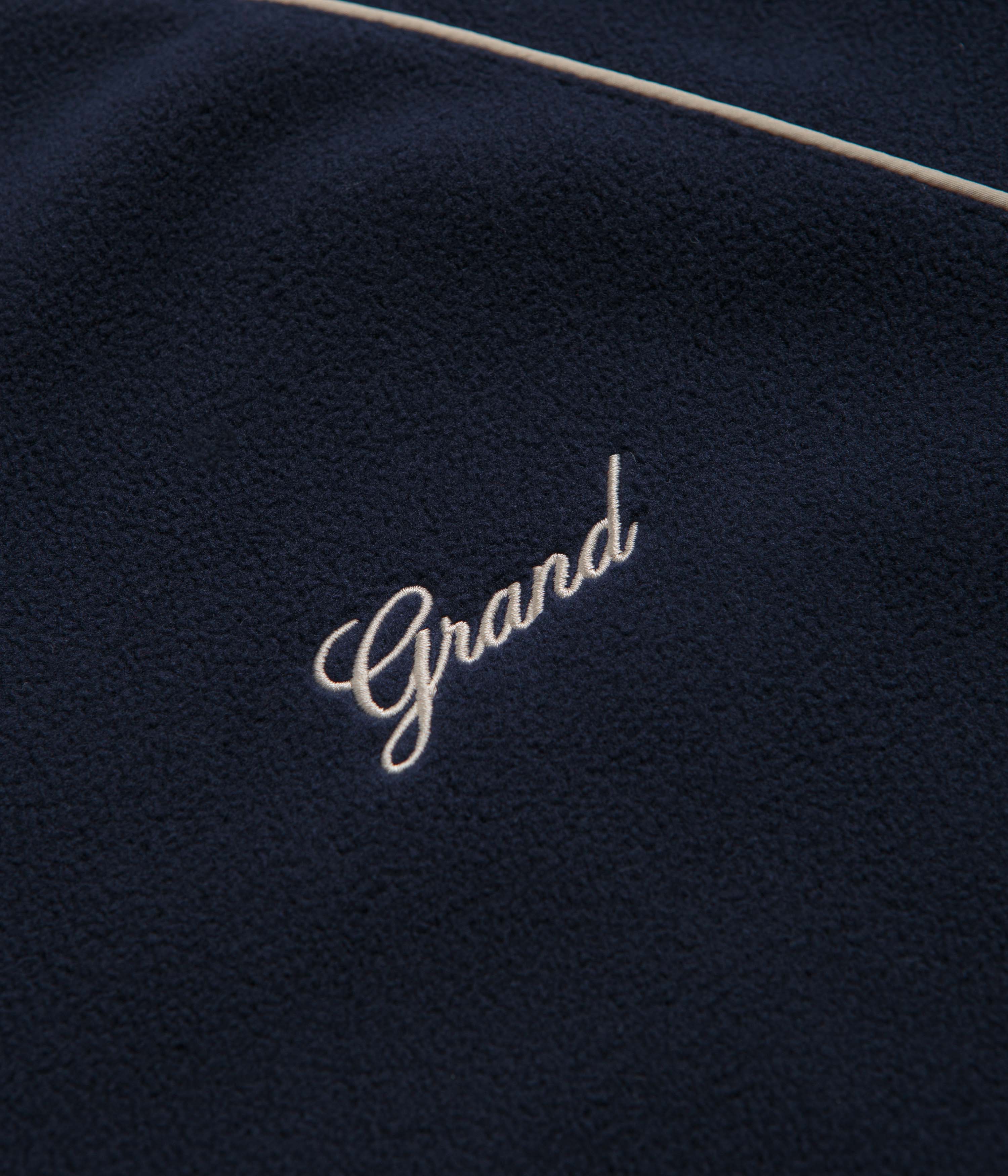 Grand Collection x Umbro 1/4 Zip Micro Fleece - Navy / Cream - Image 6