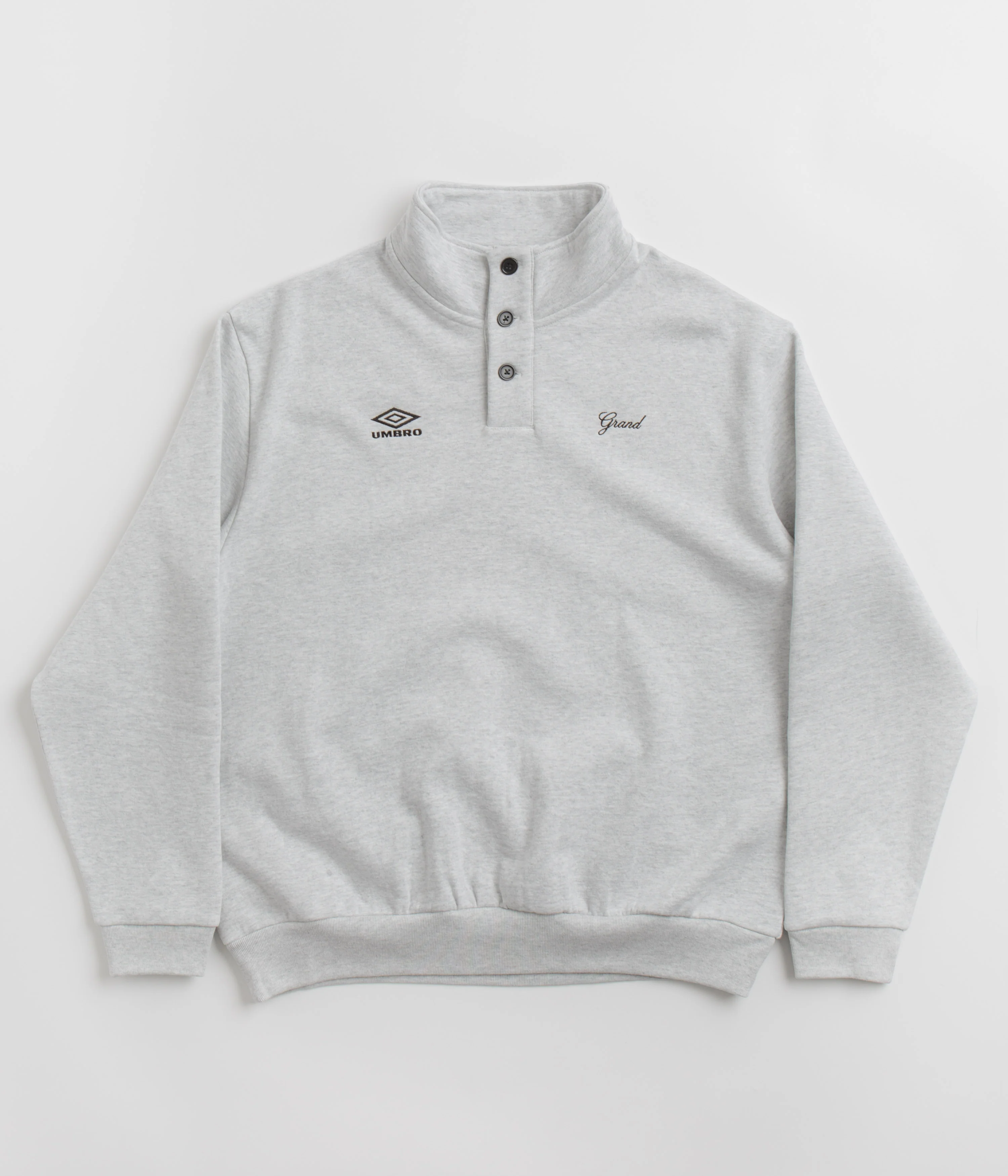 Grand Collection x Umbro Button Collar Sweatshirt - Ash Grey