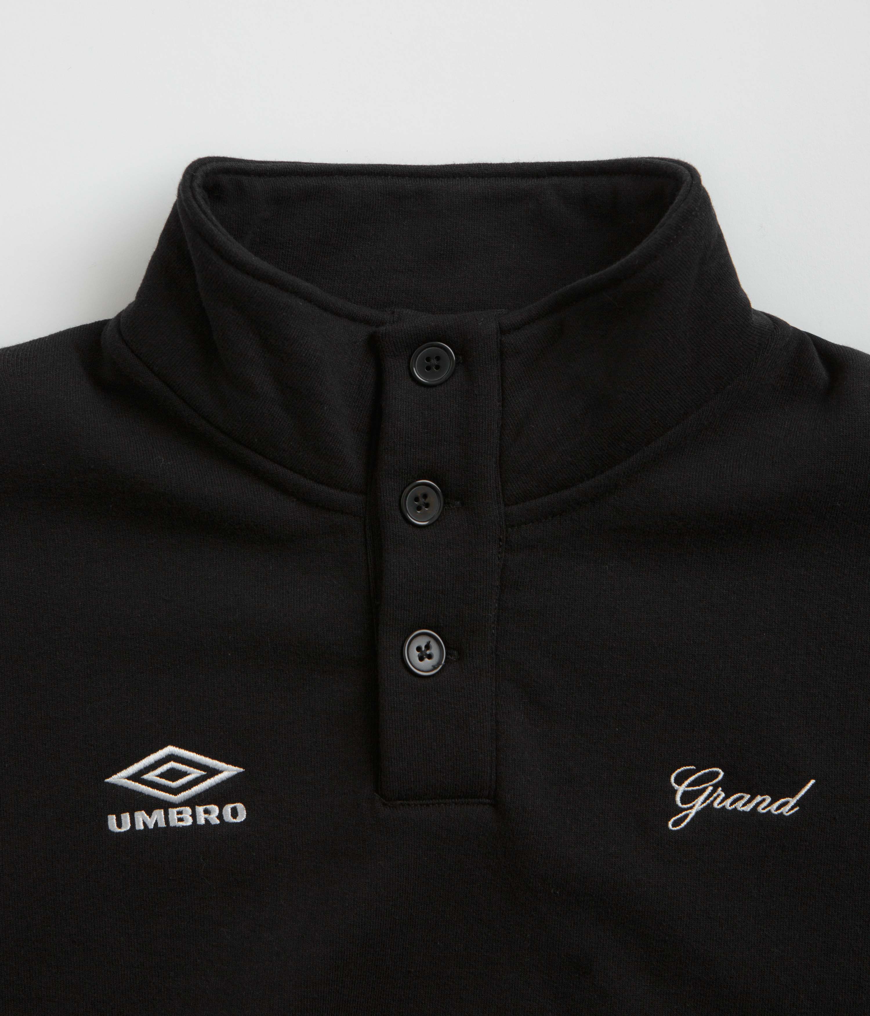 Grand Collection x Umbro Button Collar Sweatshirt - Black - Image 5