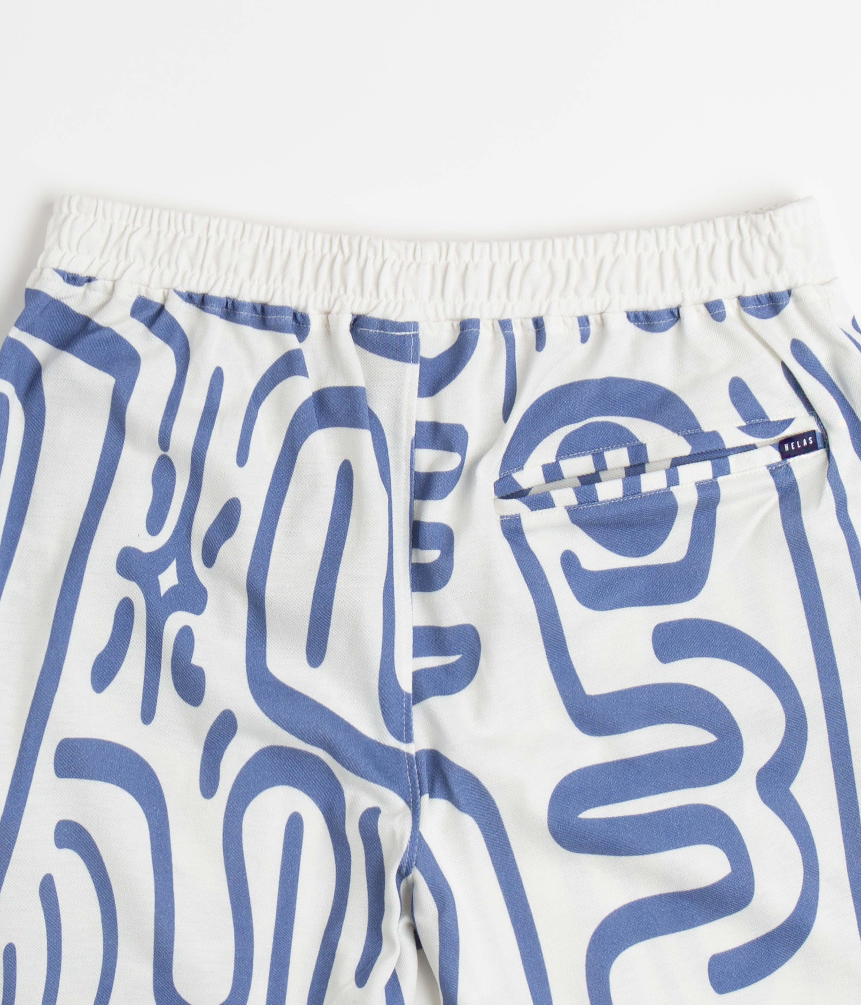 Helas Abstract Pique Shorts - White / Blue - Image 5