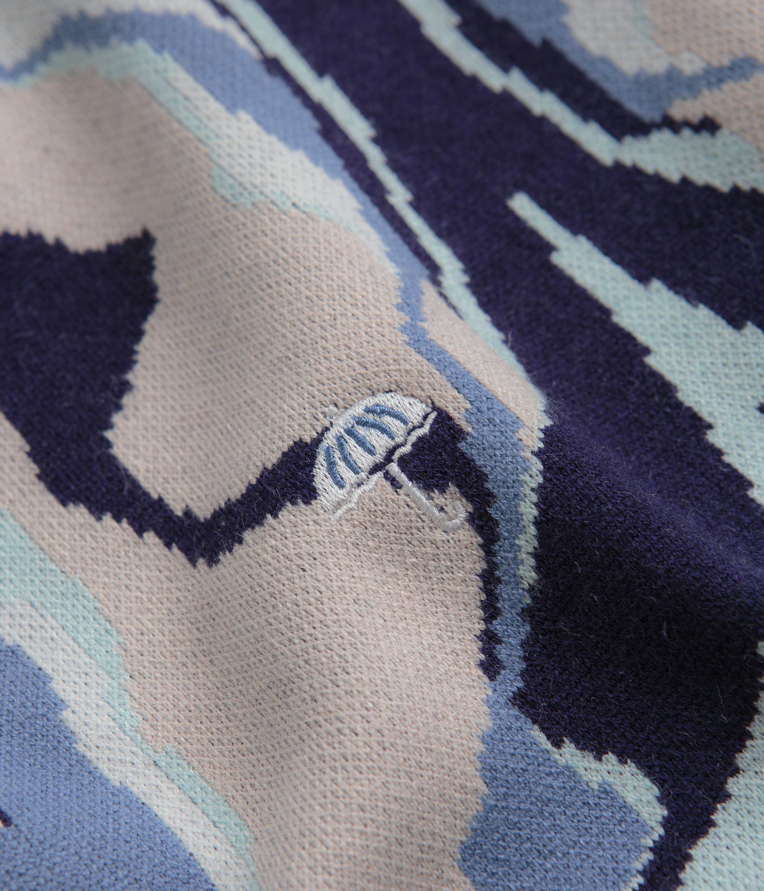 Helas Mirage Knit Crewneck Sweatshirt - Blue - Image 3