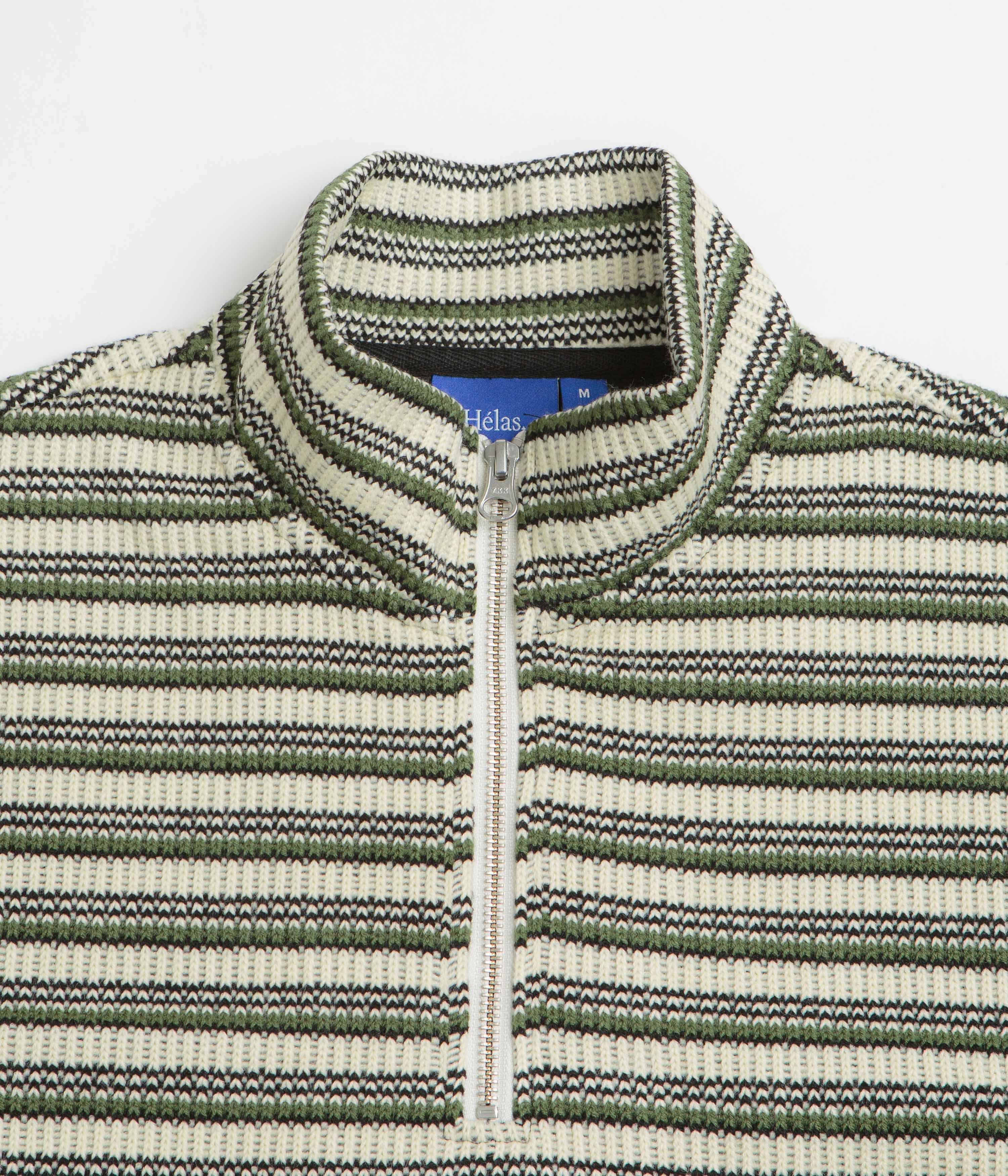 Helas Quentin Quarter Zip Knit Sweatshirt - Striped Multi - Image 2
