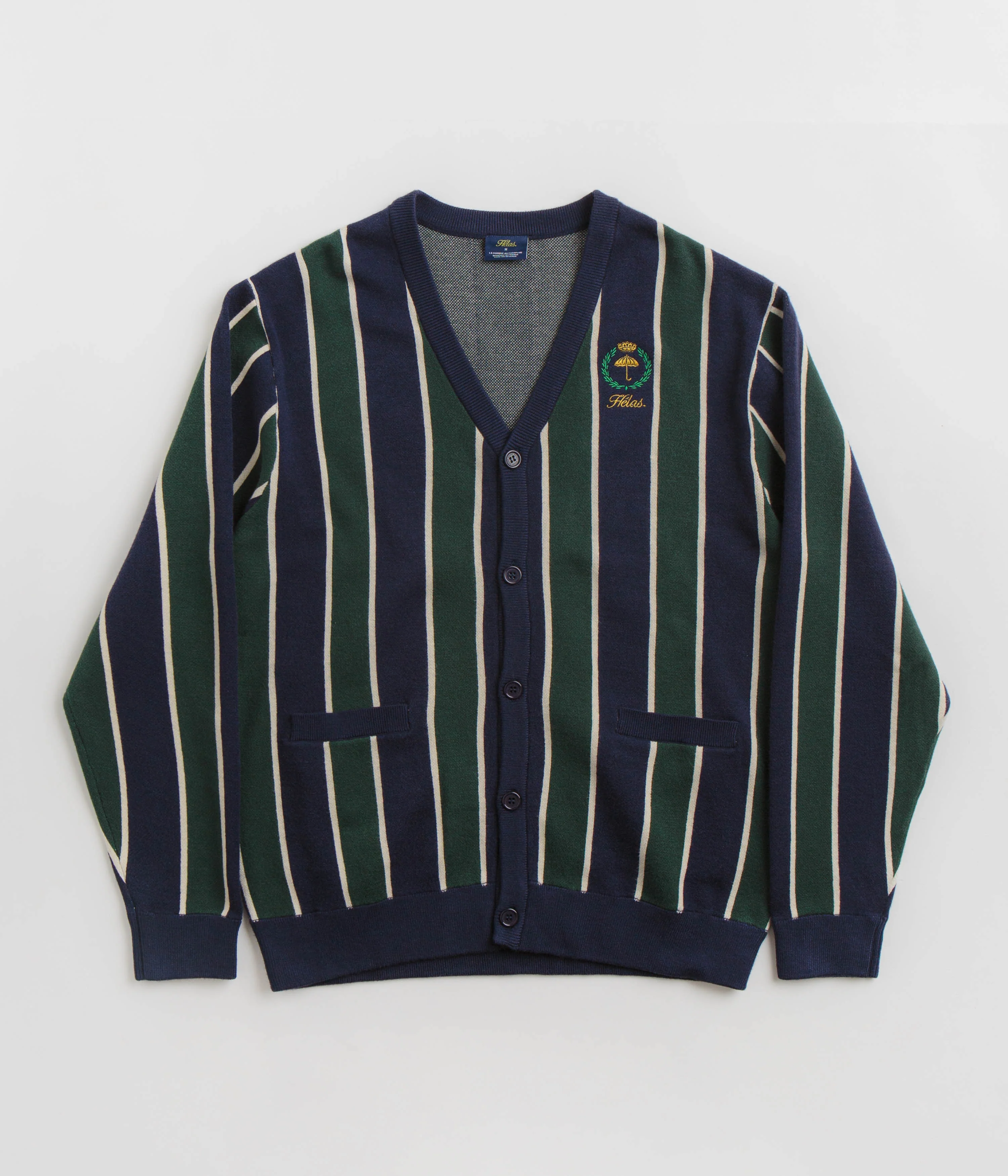 Helas Royal Knitted Cardigan - Navy / Green